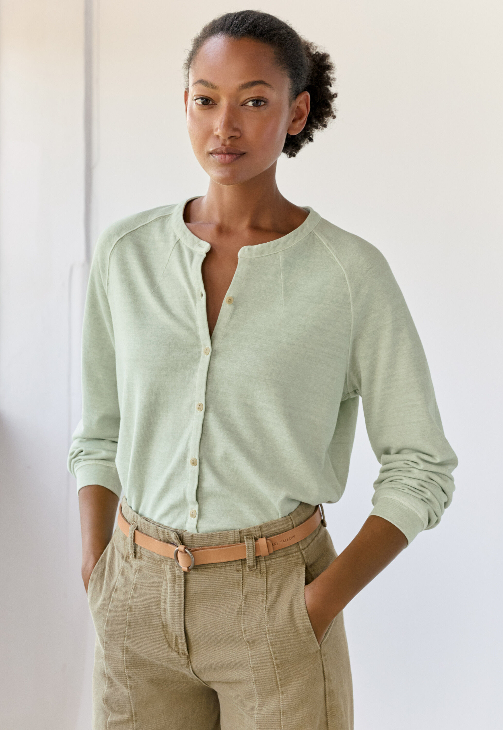 Button-shoulder top