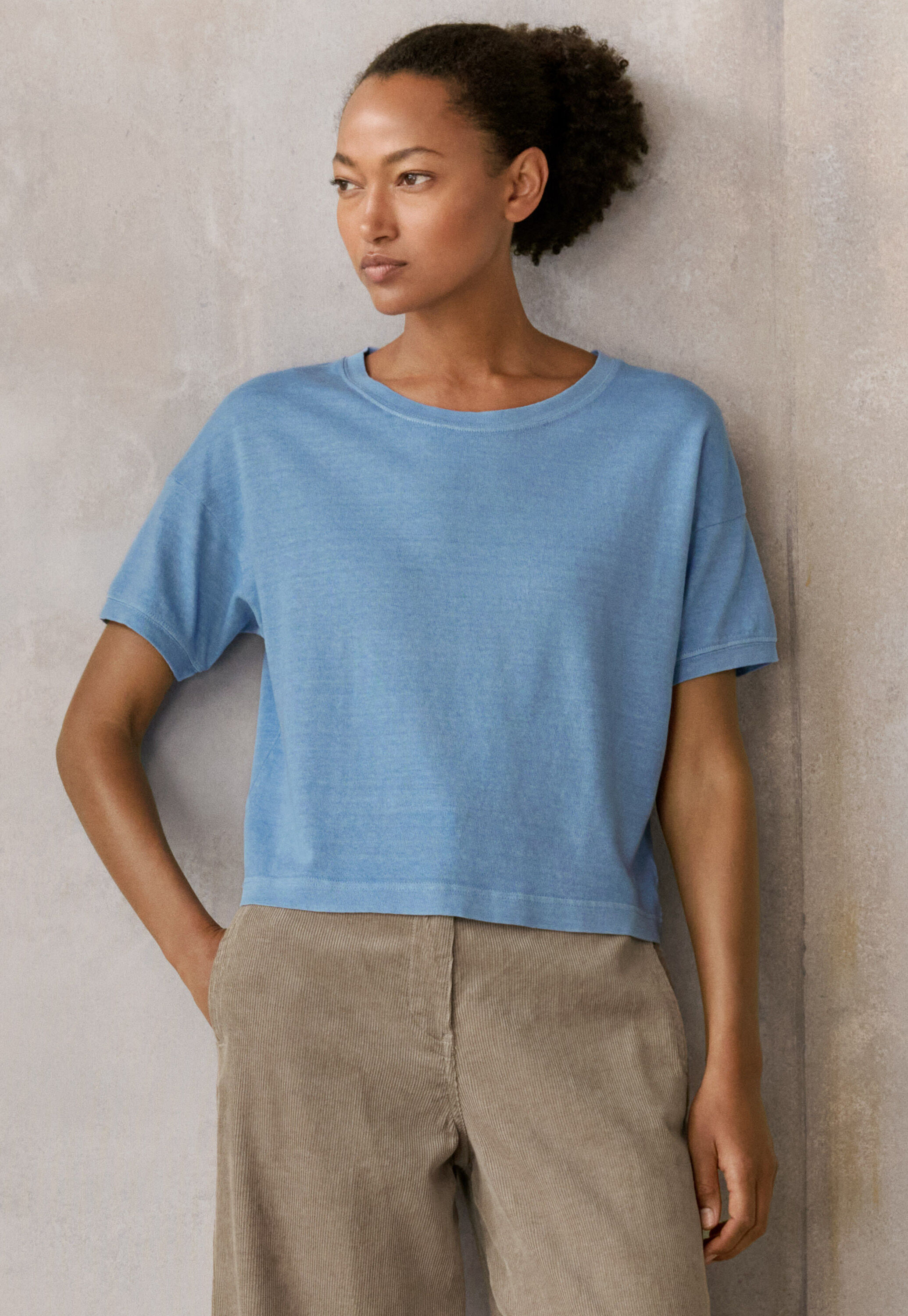 Button-shoulder top