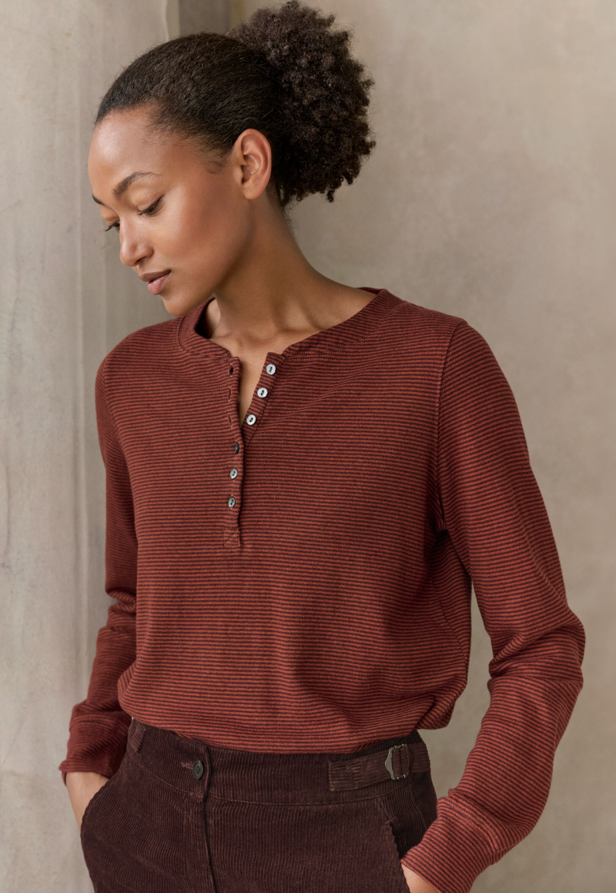 Button-shoulder top