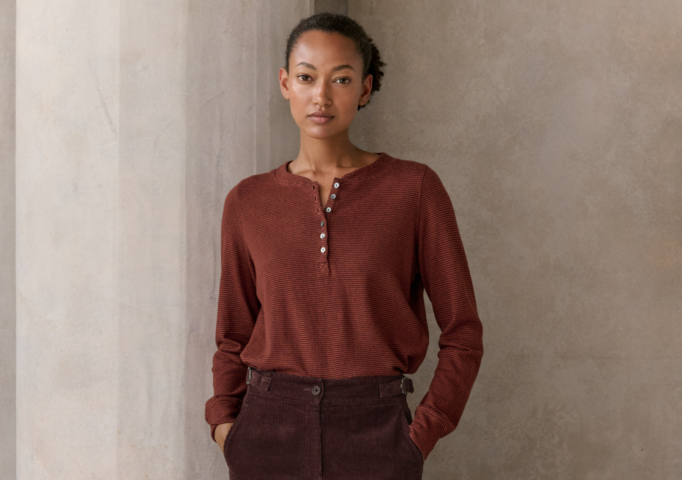 Button-shoulder top