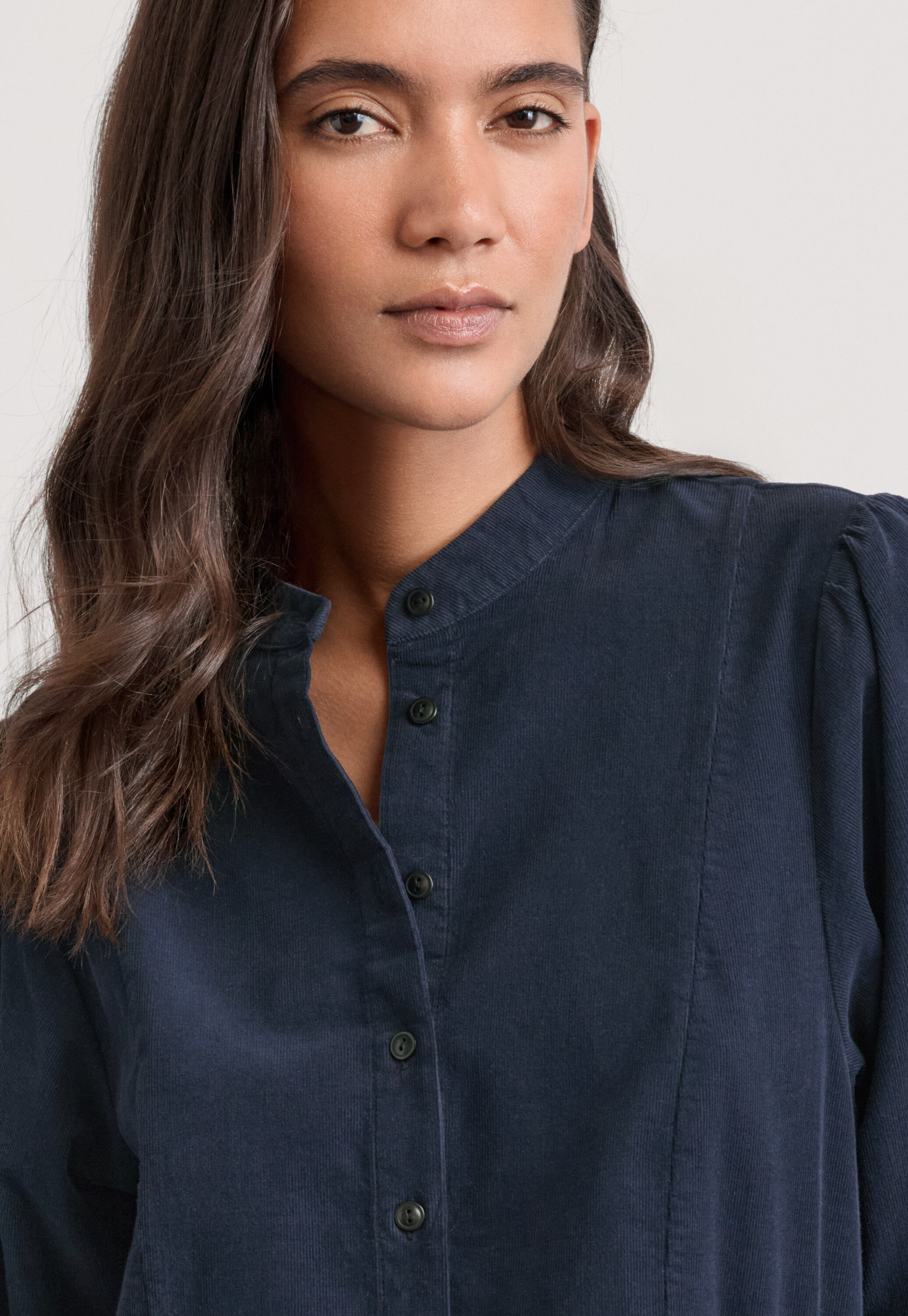 Gathered sleeve blouse, Ink, large