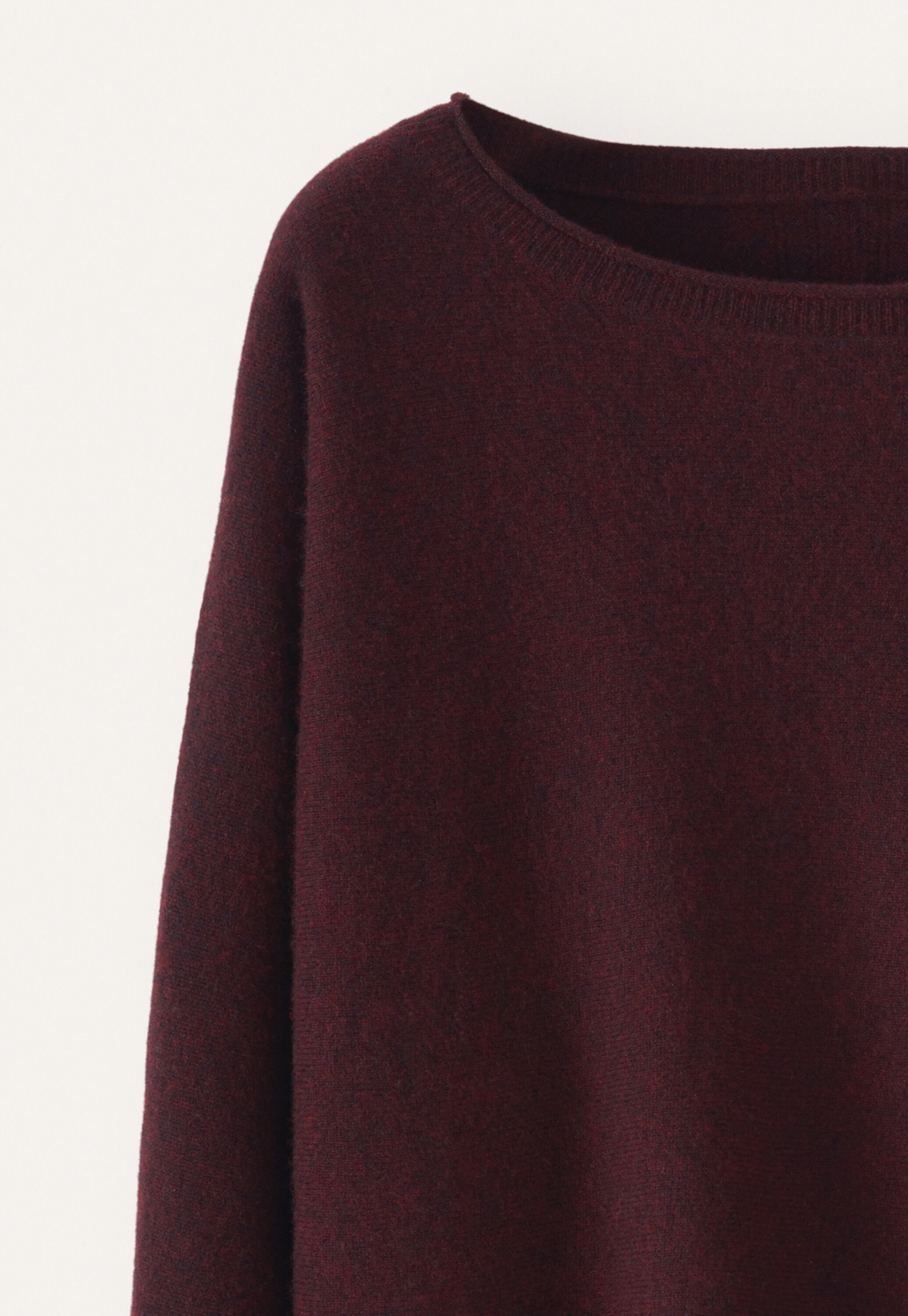 Dolman pleated-sleeve sweater, Blackberry, large
