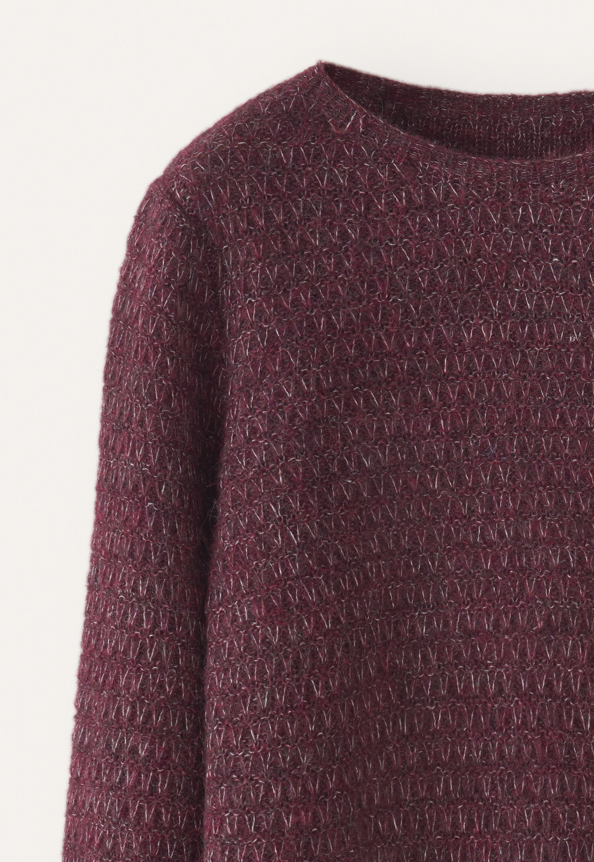 Tuck-stitch sweater, Dark plum, large