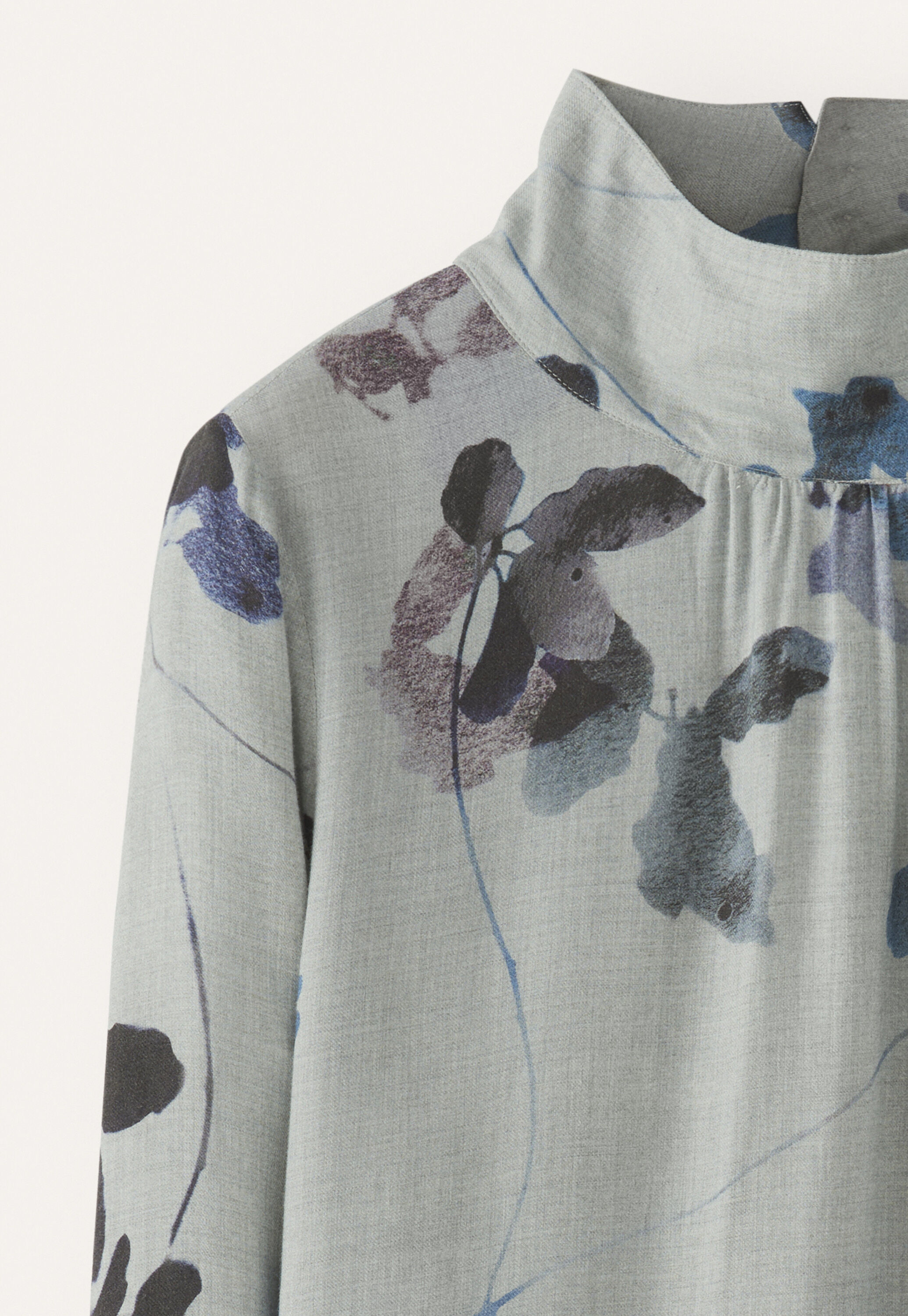 Printed blouse, Blue grey, large