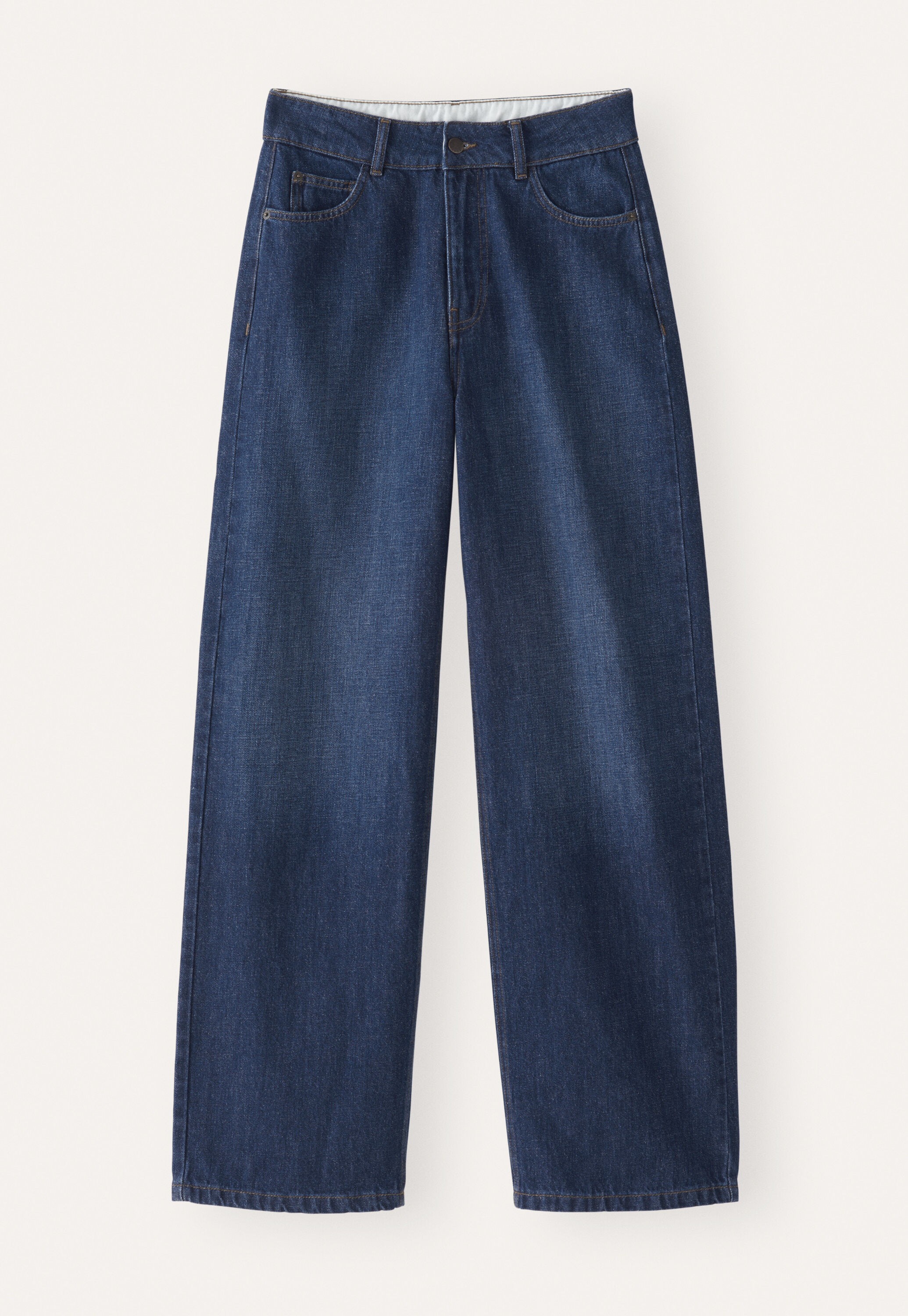 Straight-leg jeans, Dark mid wash, large