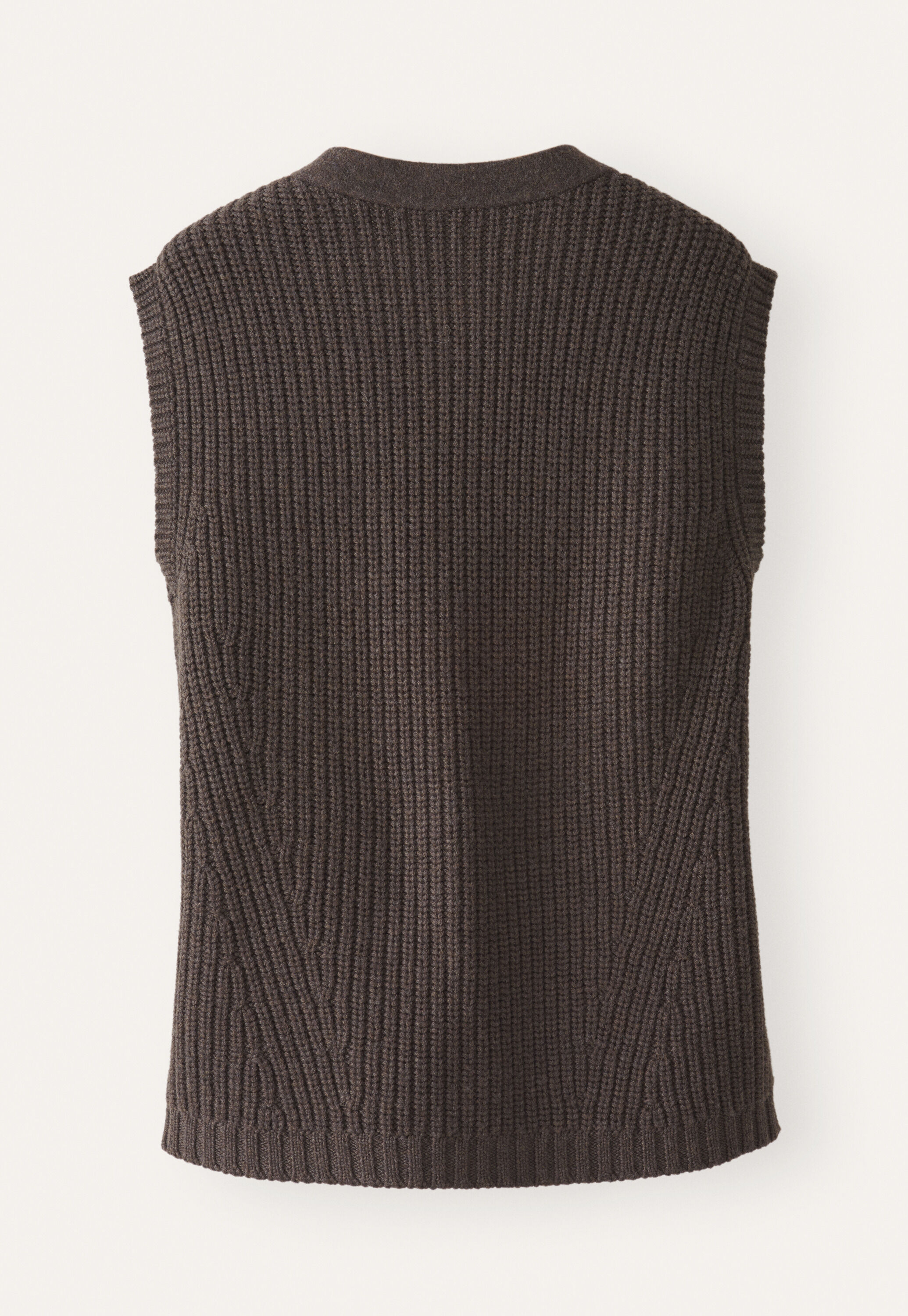 Knitted gilet, Dark brown, large
