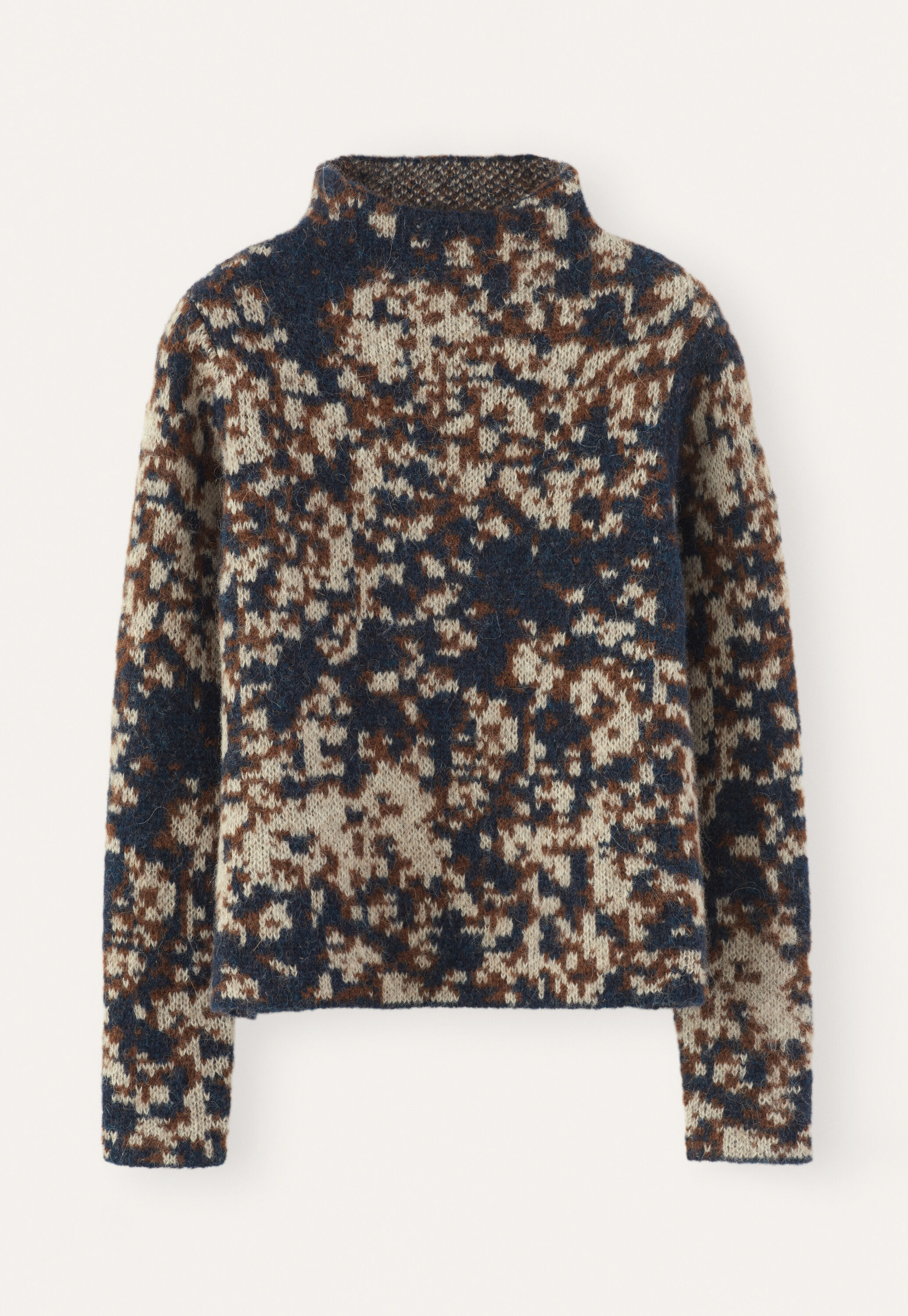 Jacquard sweater, Petrol rust, large