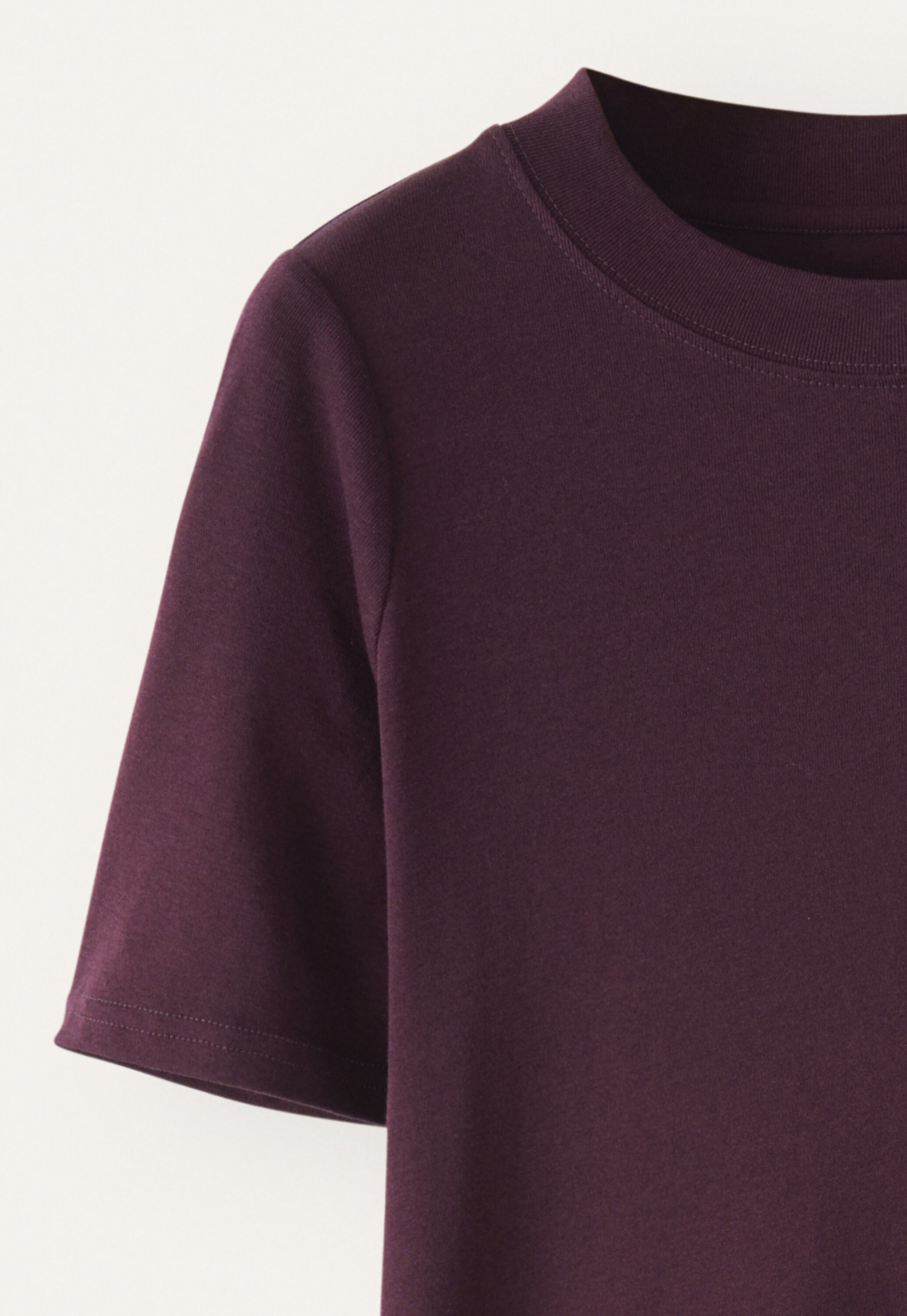 Silk & cotton T-shirt, Blackberry, large