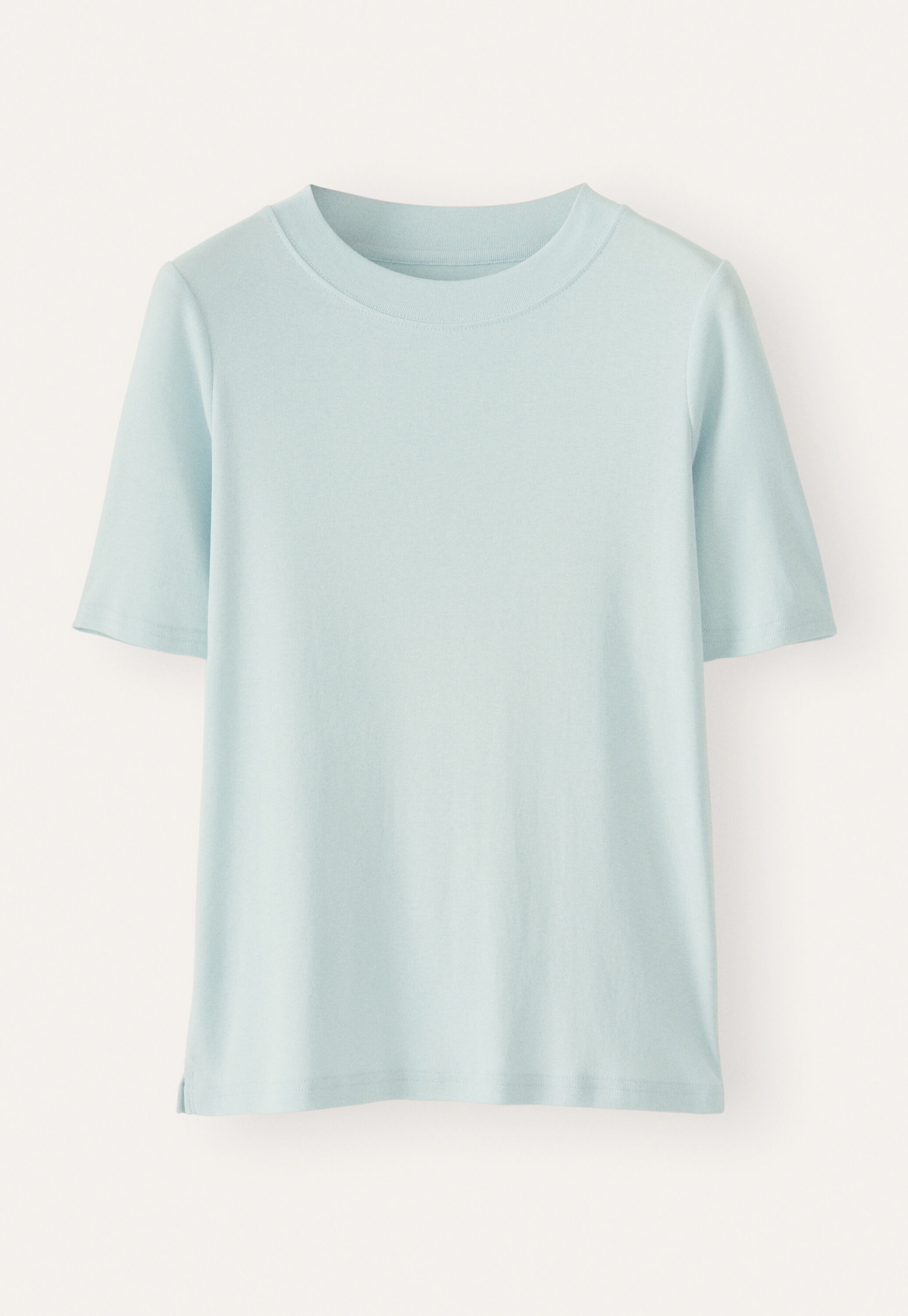 Silk & cotton T-shirt, Aqua mist, large