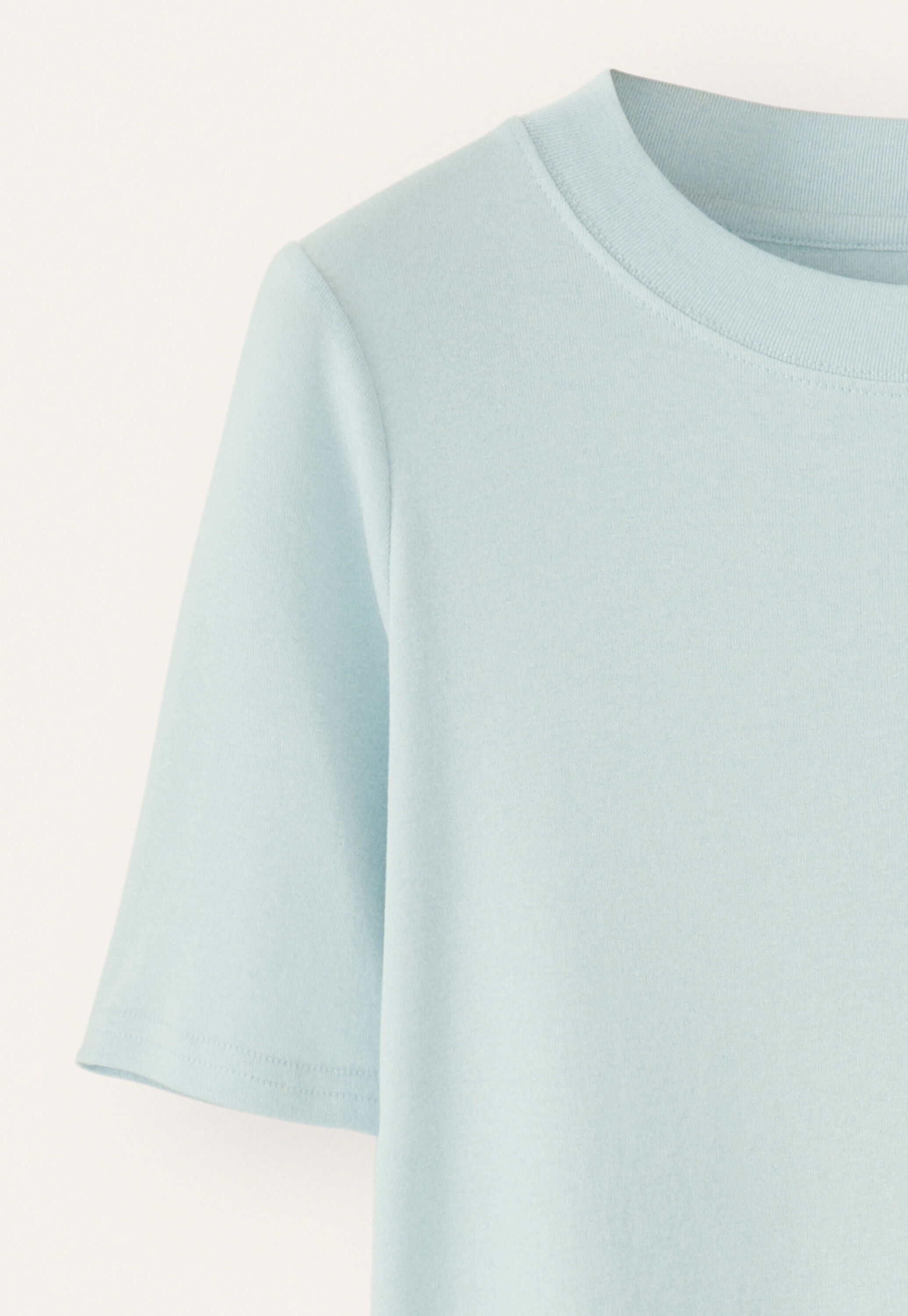 Silk & cotton T-shirt, Aqua mist, large