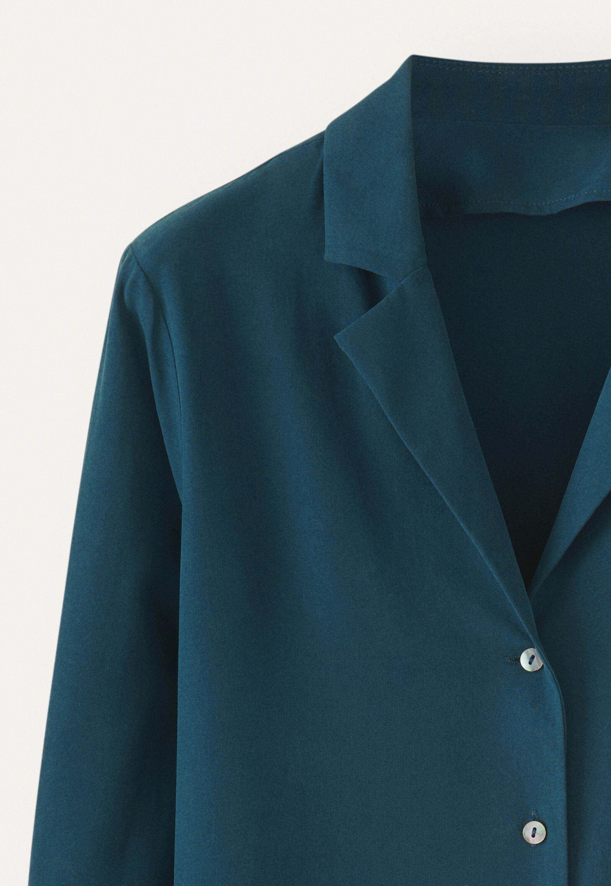 Revere-style collar shirt, Dark teal, large