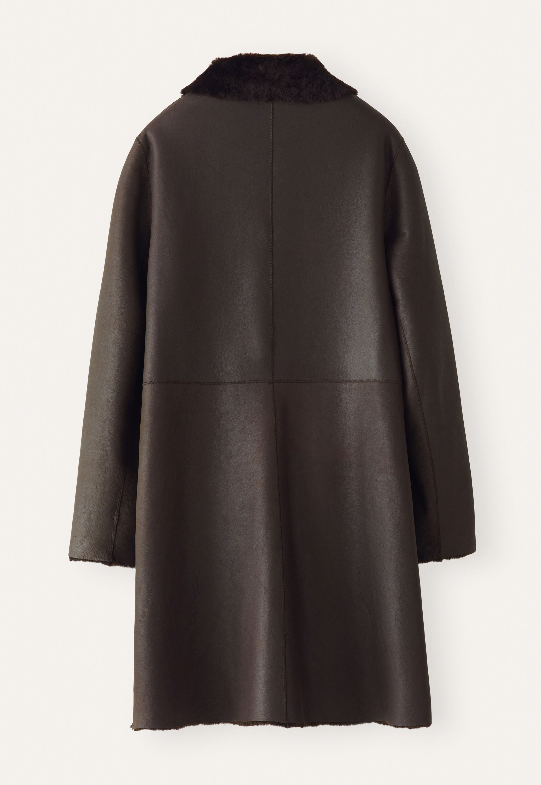 Reversible sheepskin coat, Chocolate, large