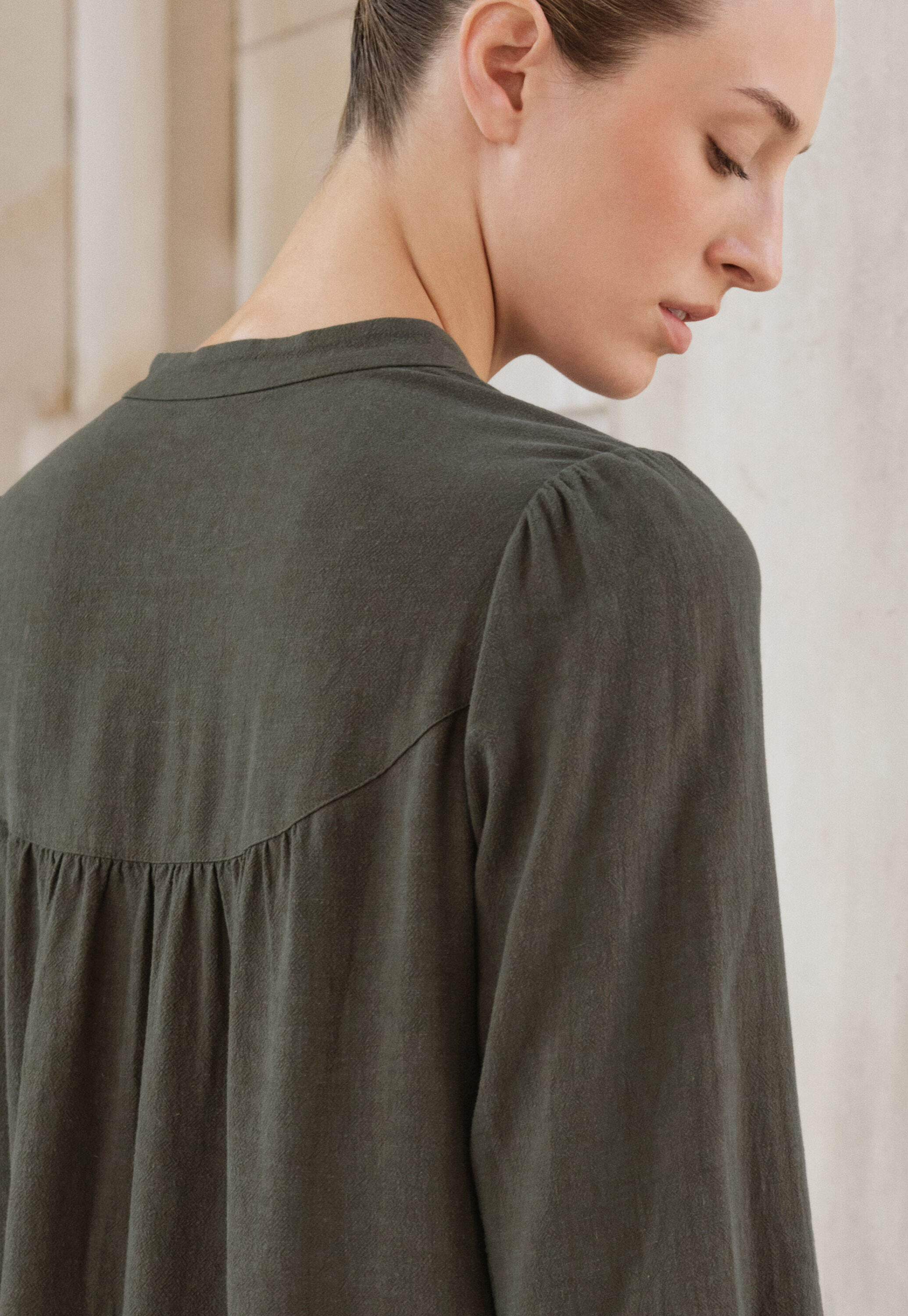 Pleat-front dress