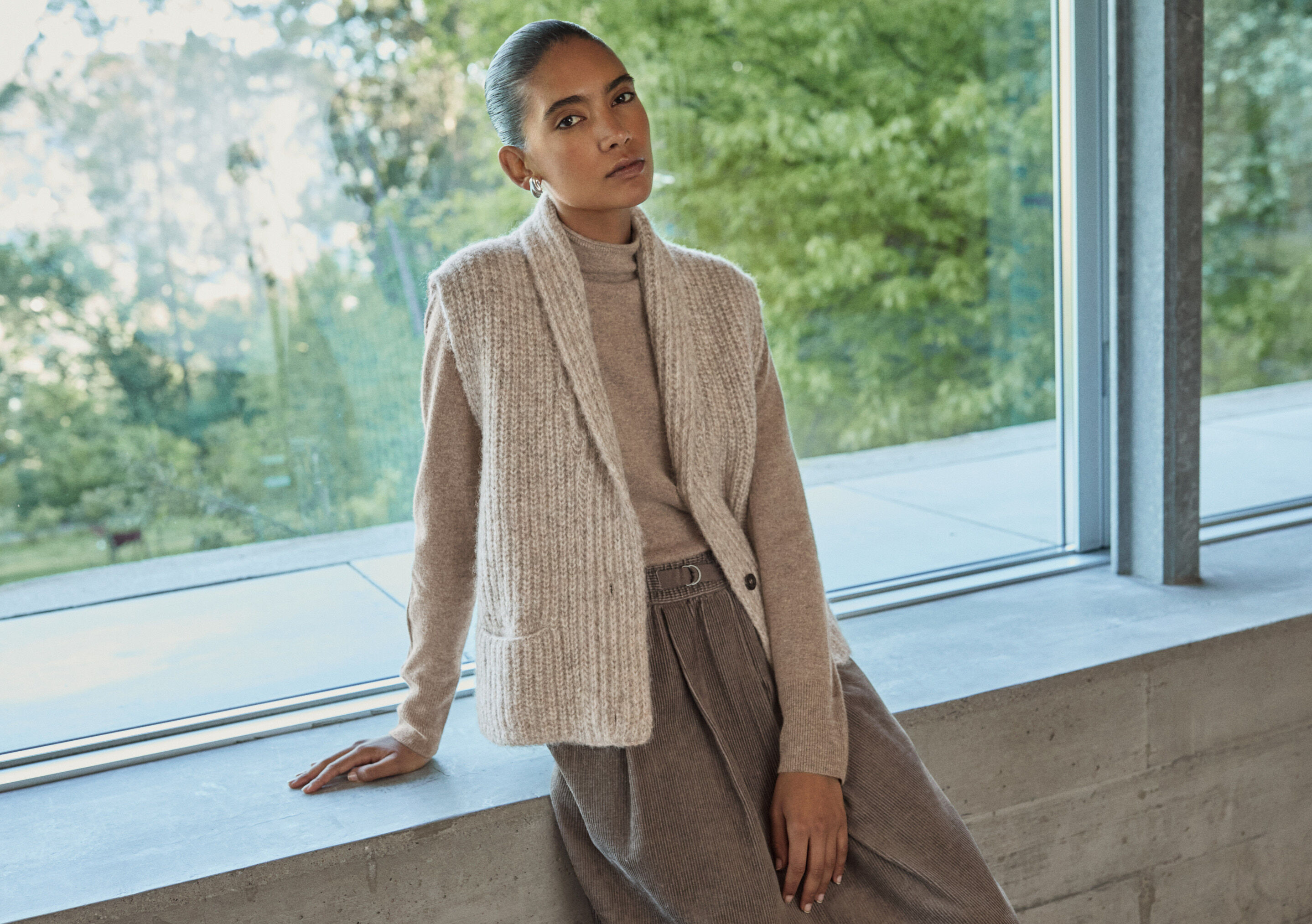 Shawl-collar cardigan