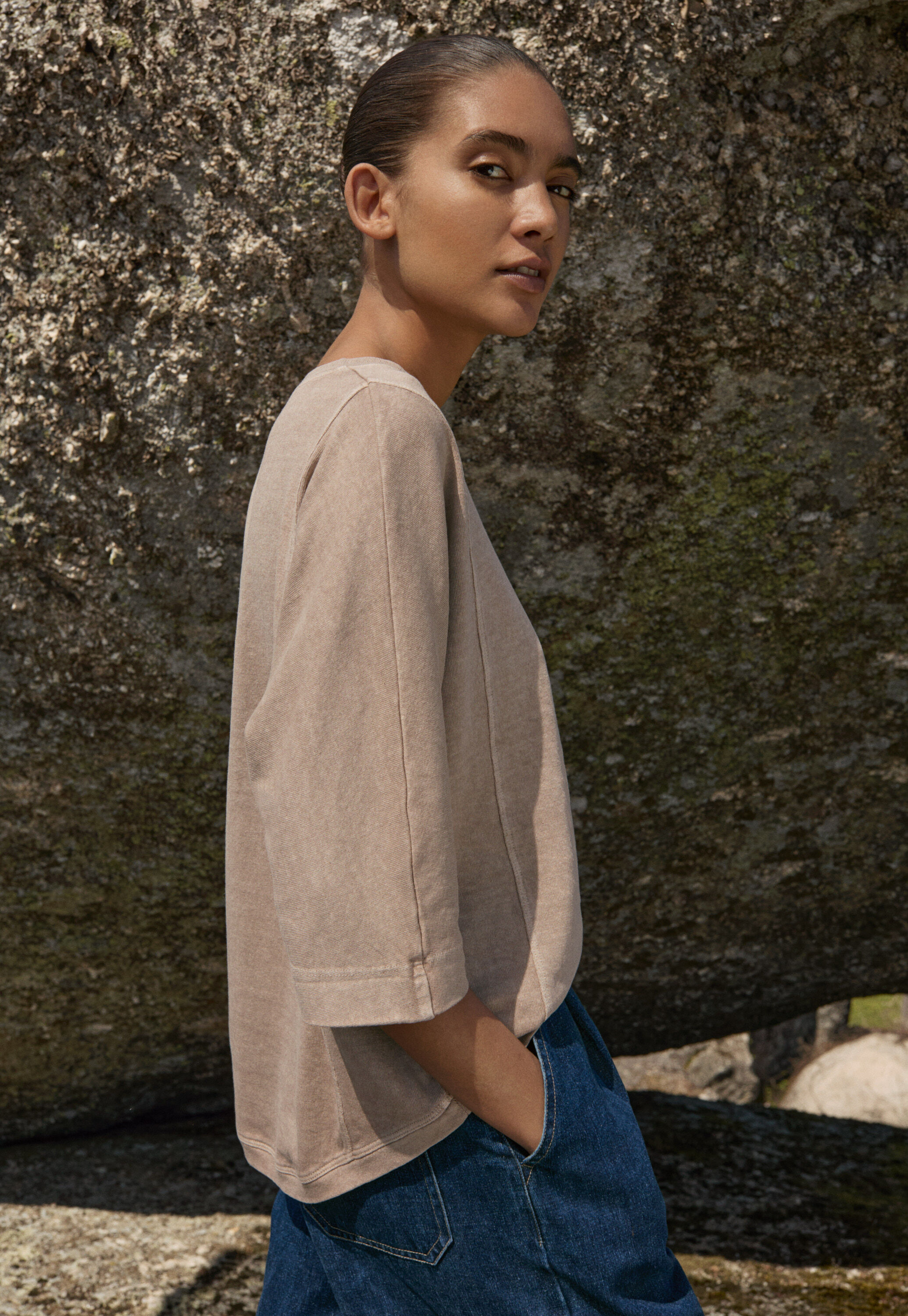 Button-shoulder top
