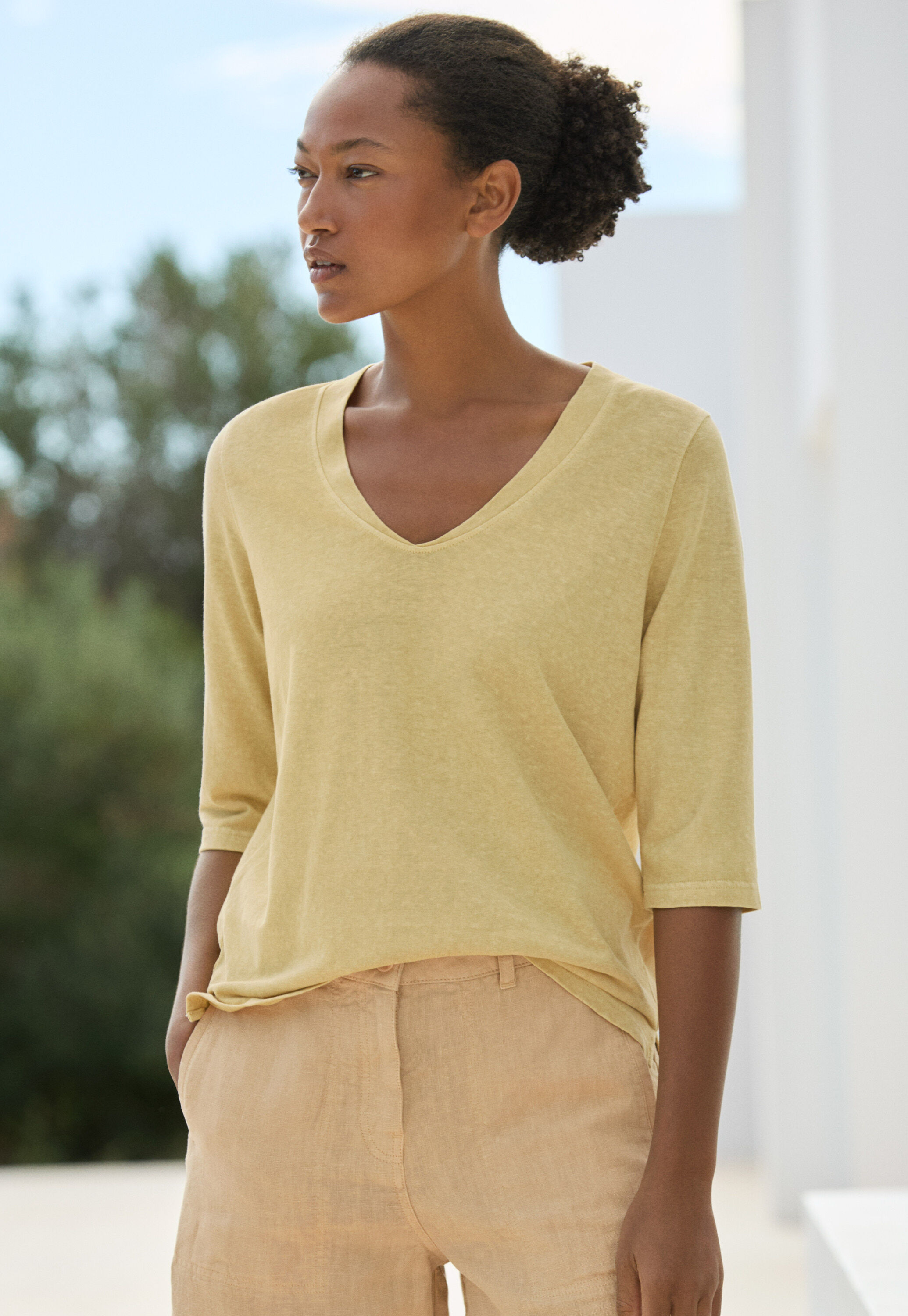 Button-shoulder top