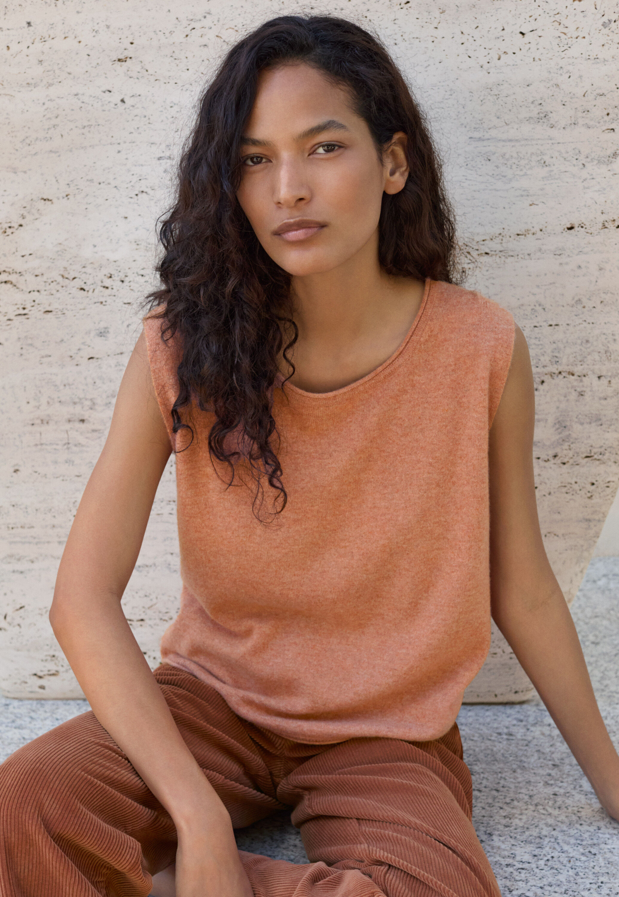 Knitted sleeveless sweater