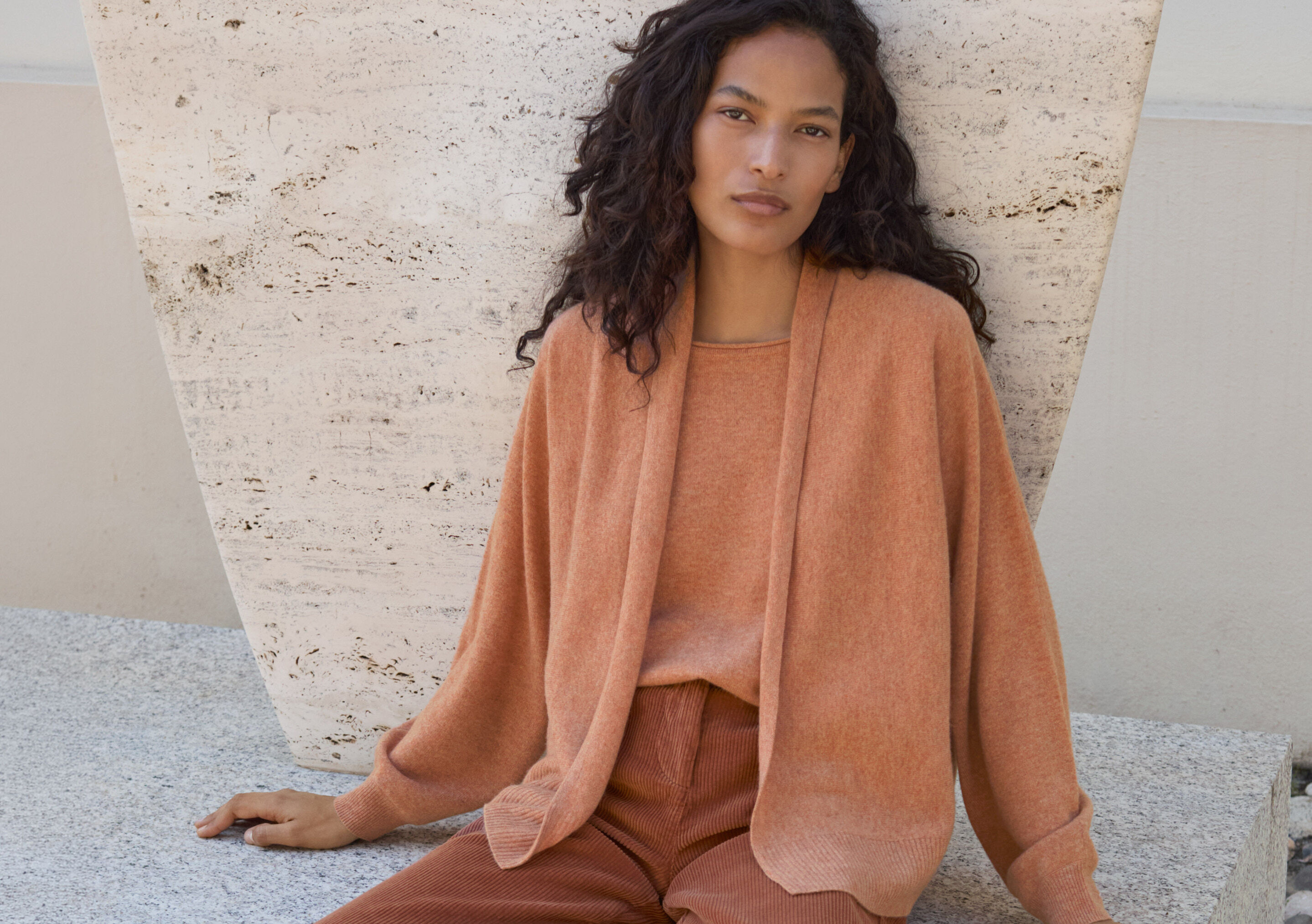 Dolman shawl-collar cardigan