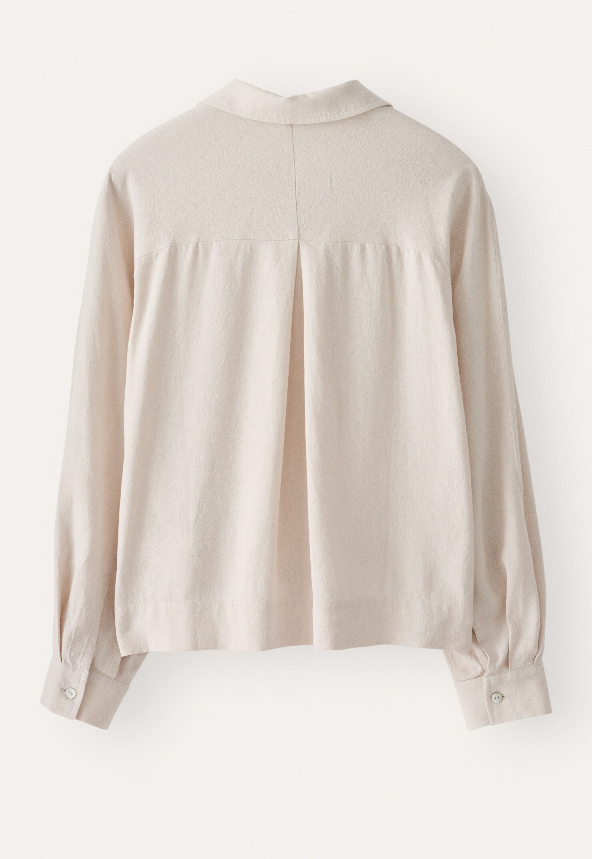 Curved-sleeve blouse, Pale natural, large