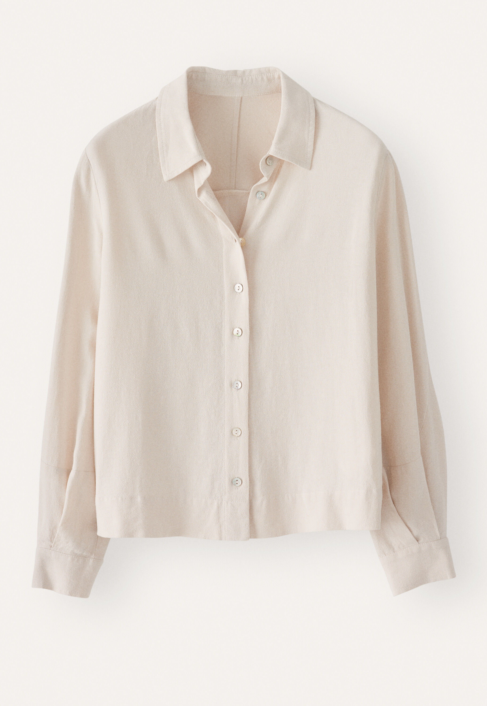 Curved-sleeve blouse, Pale natural, large
