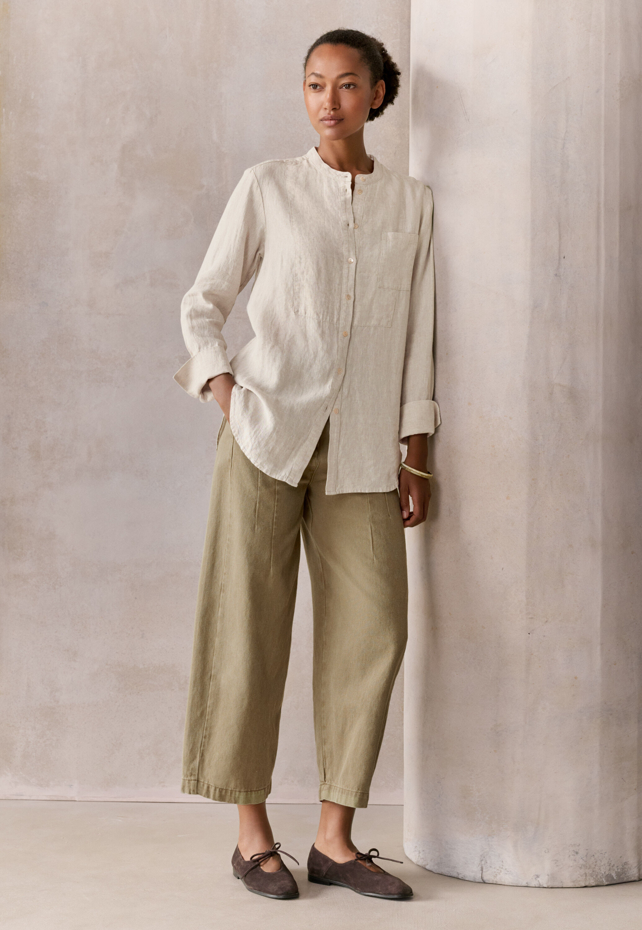 Long bib-detail shirt