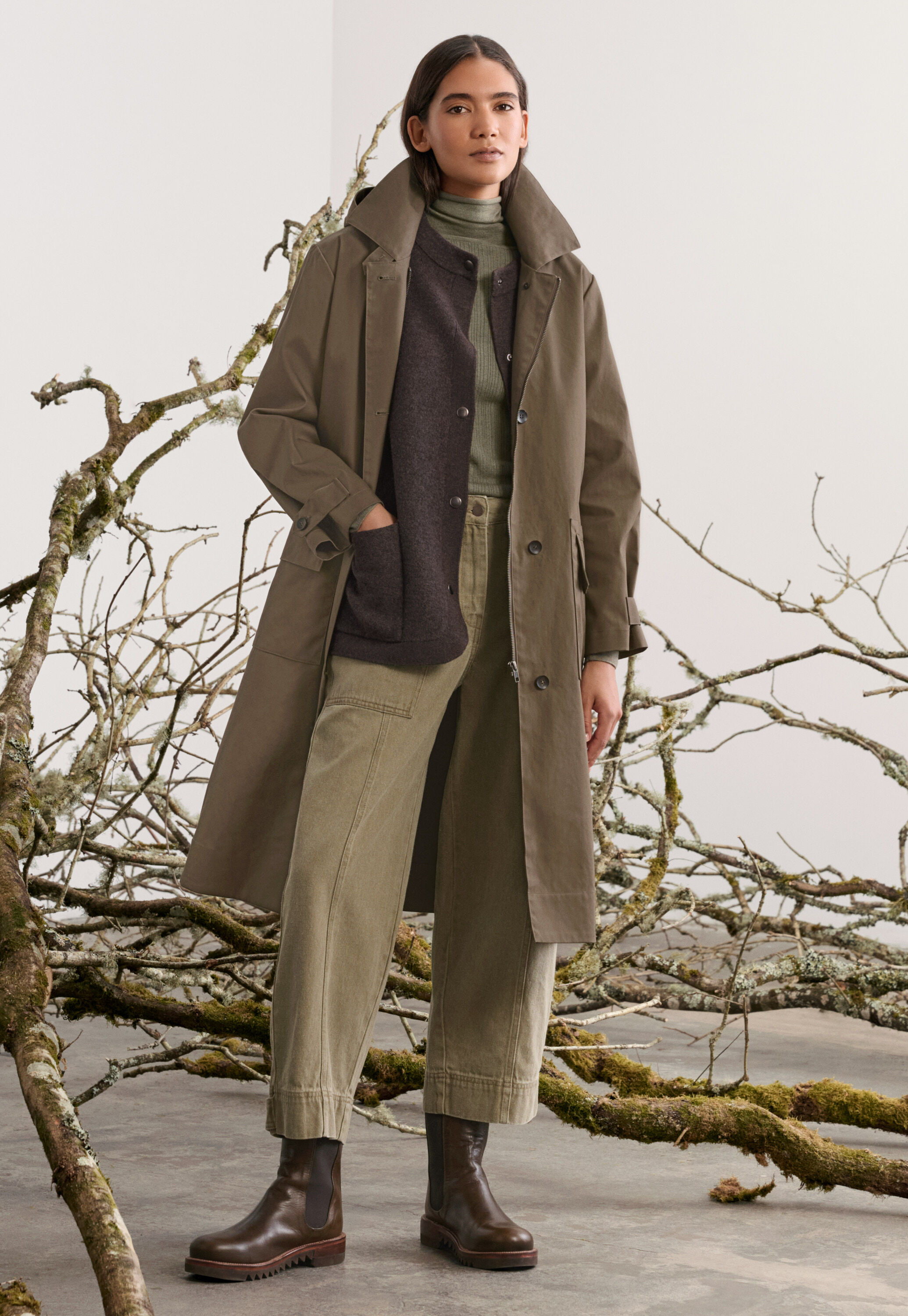 Hooded trench coat