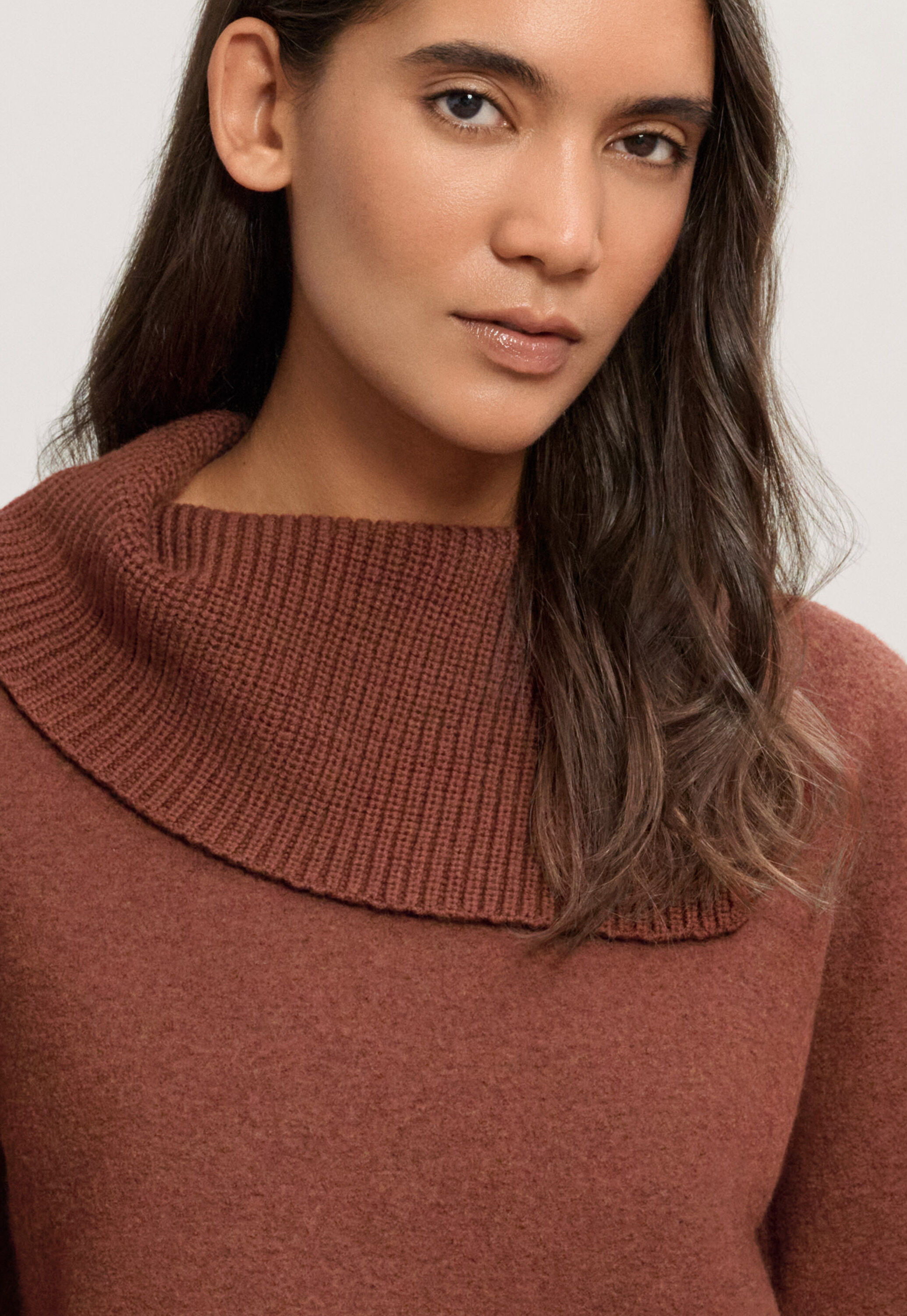 Split-collar sweater