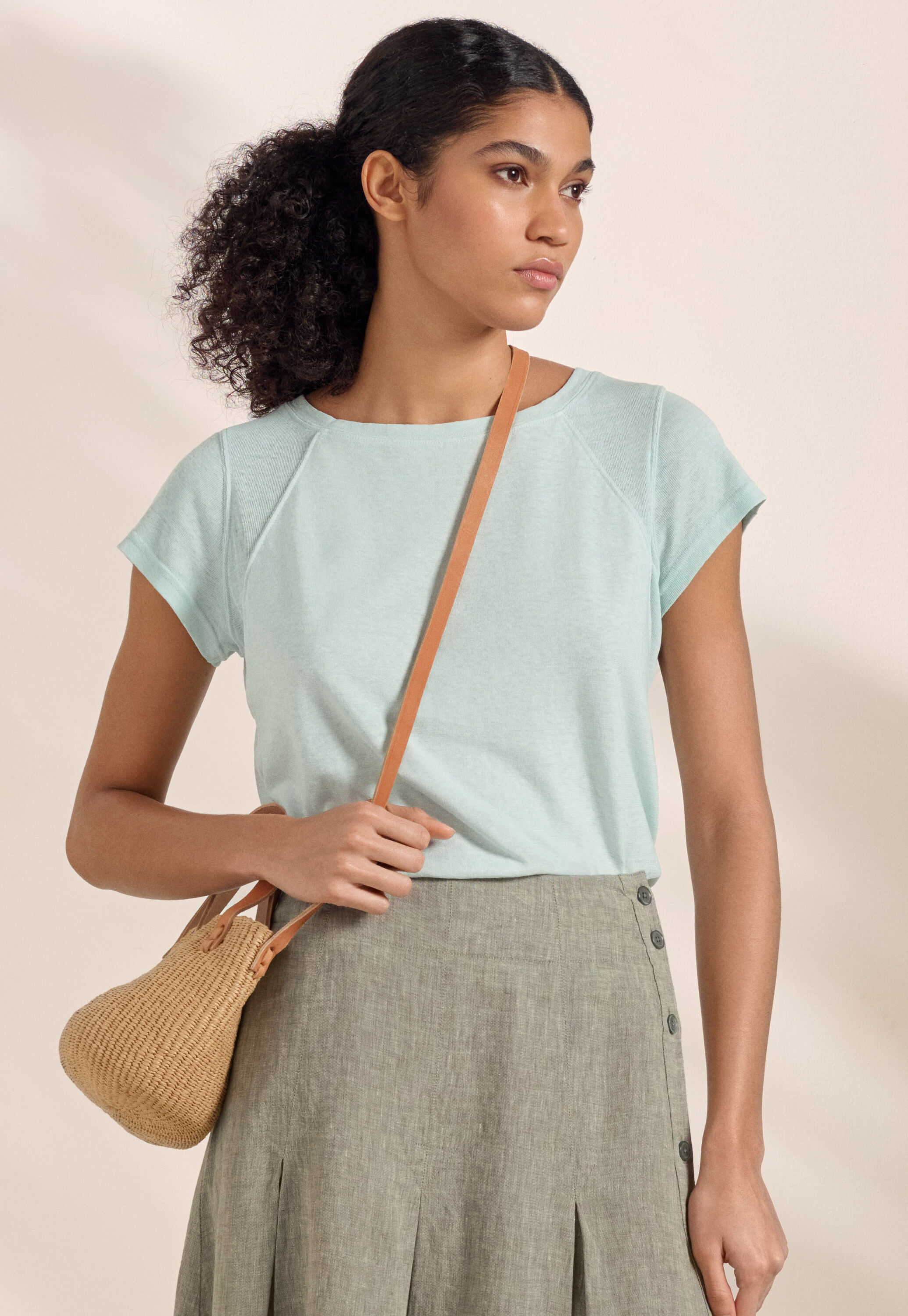 Button-shoulder top