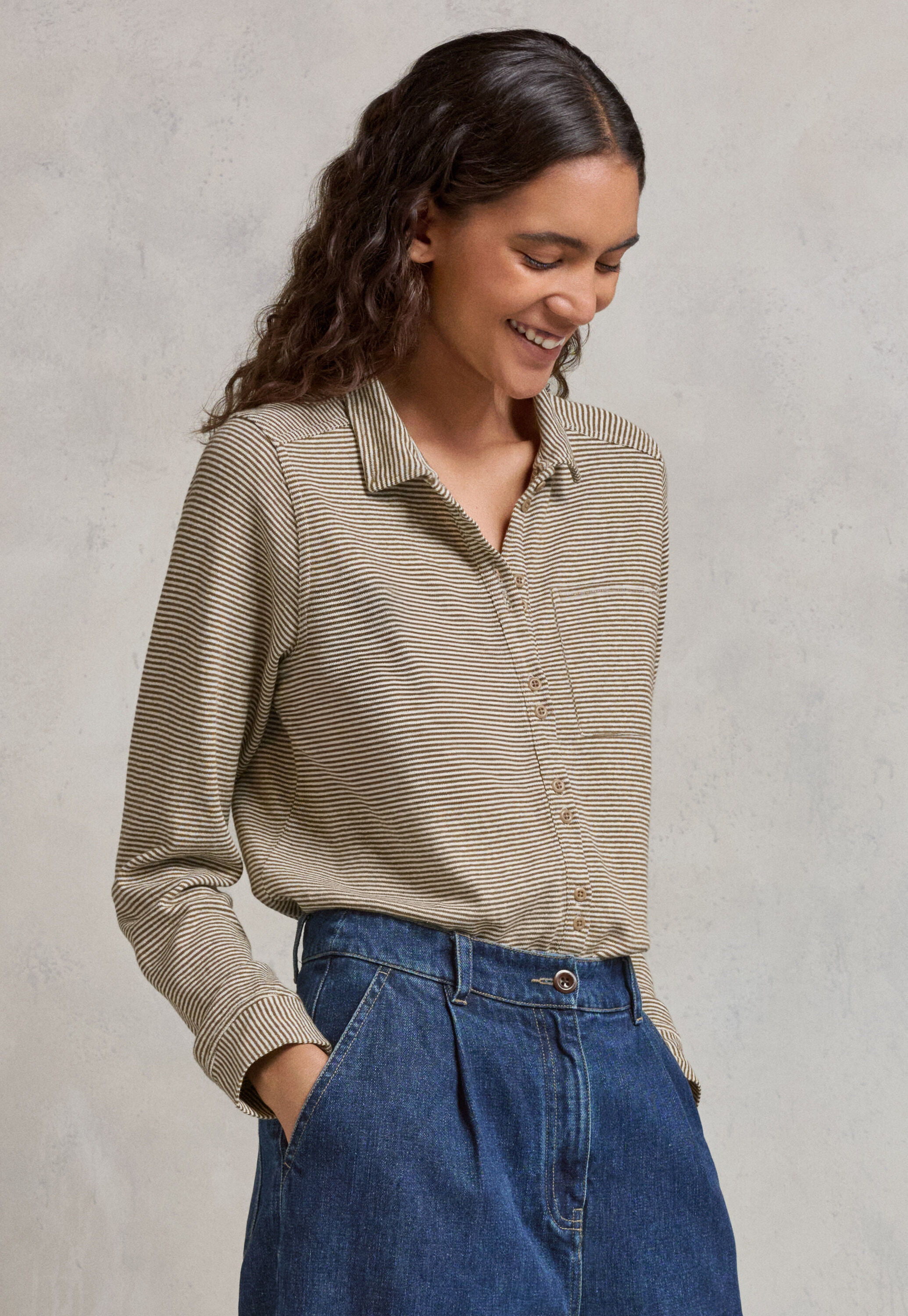 Button-shoulder top