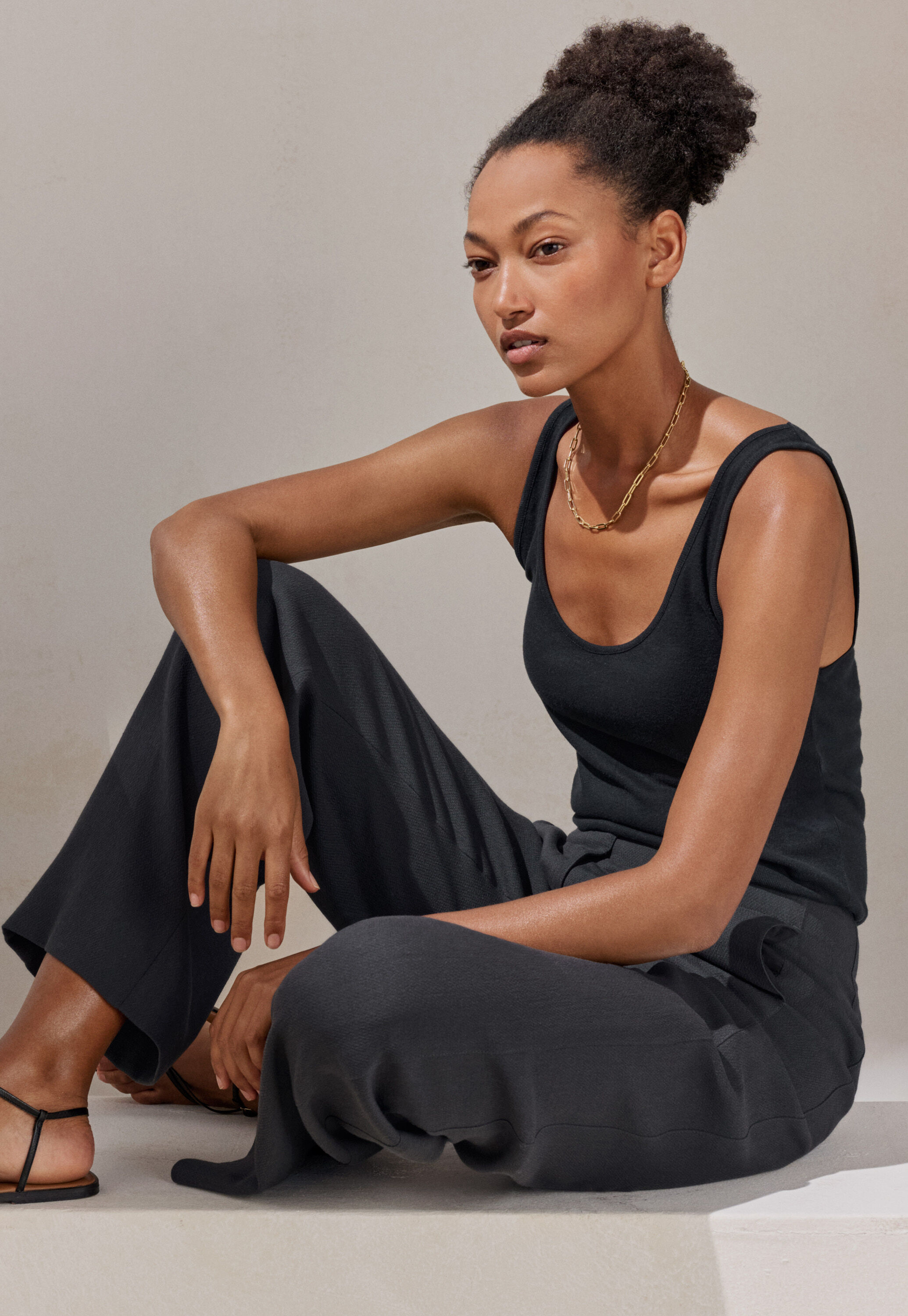 Button-shoulder top
