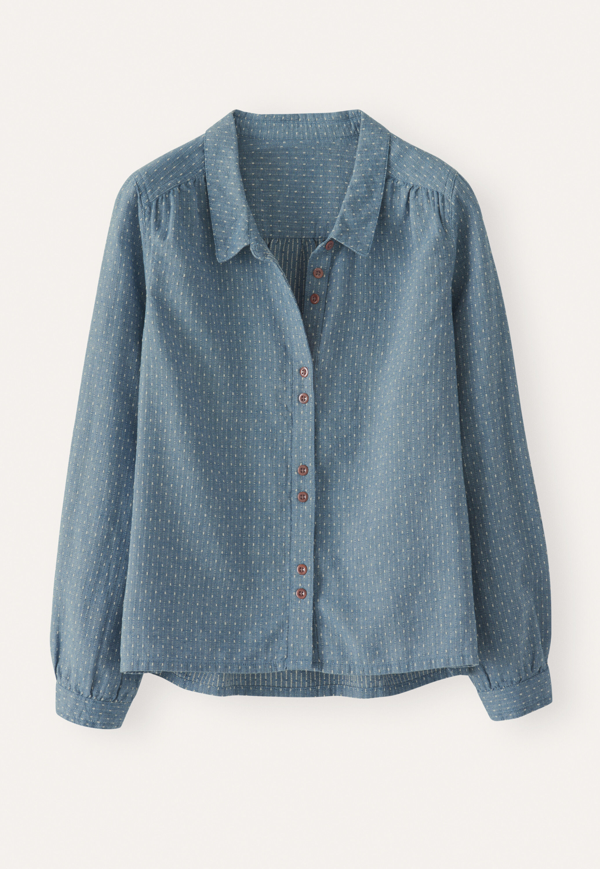 Dash-weave shirt, Pale denim, large