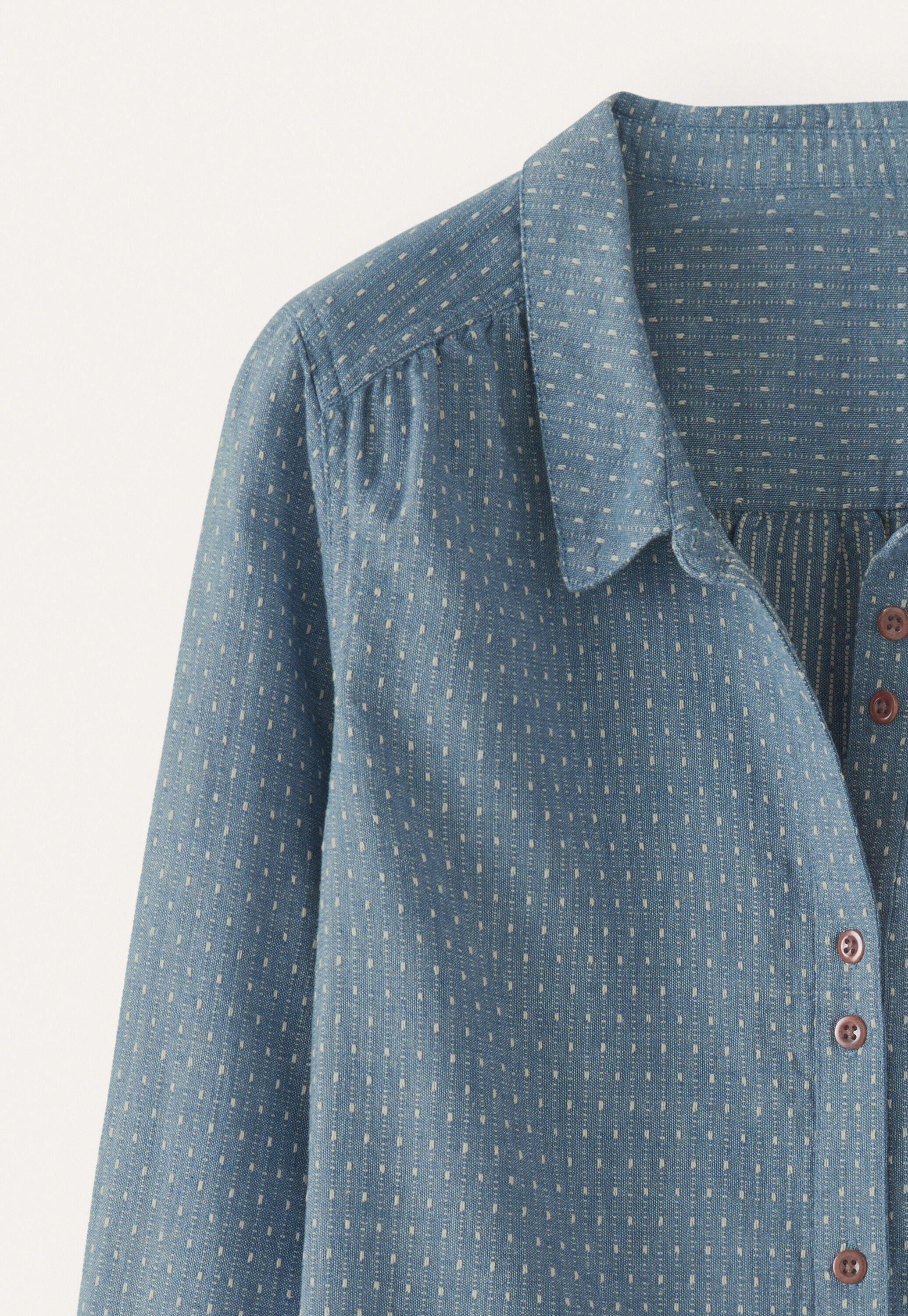 Dash-weave shirt, Pale denim, large