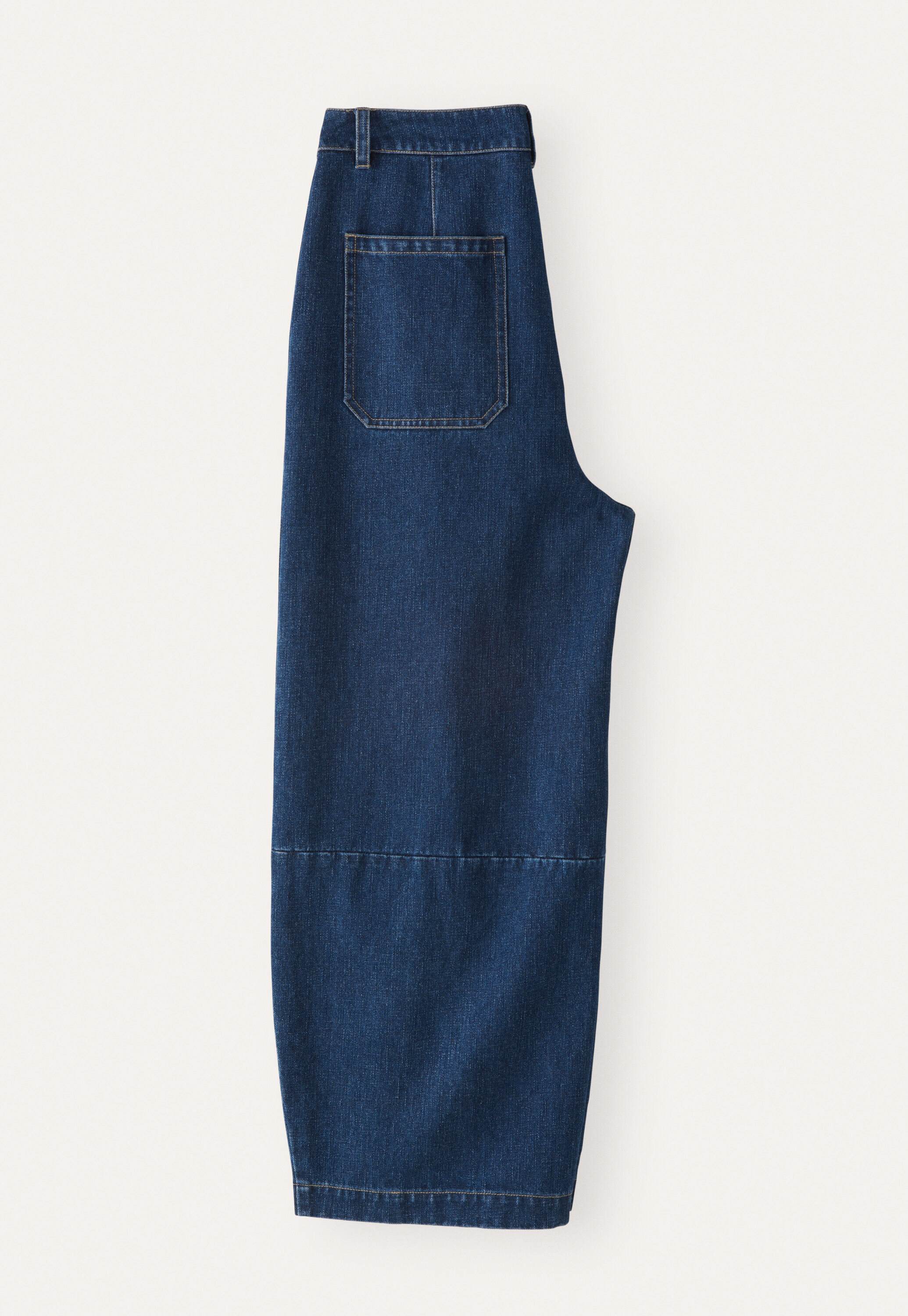 Barrel-leg trousers, Dark denim, large