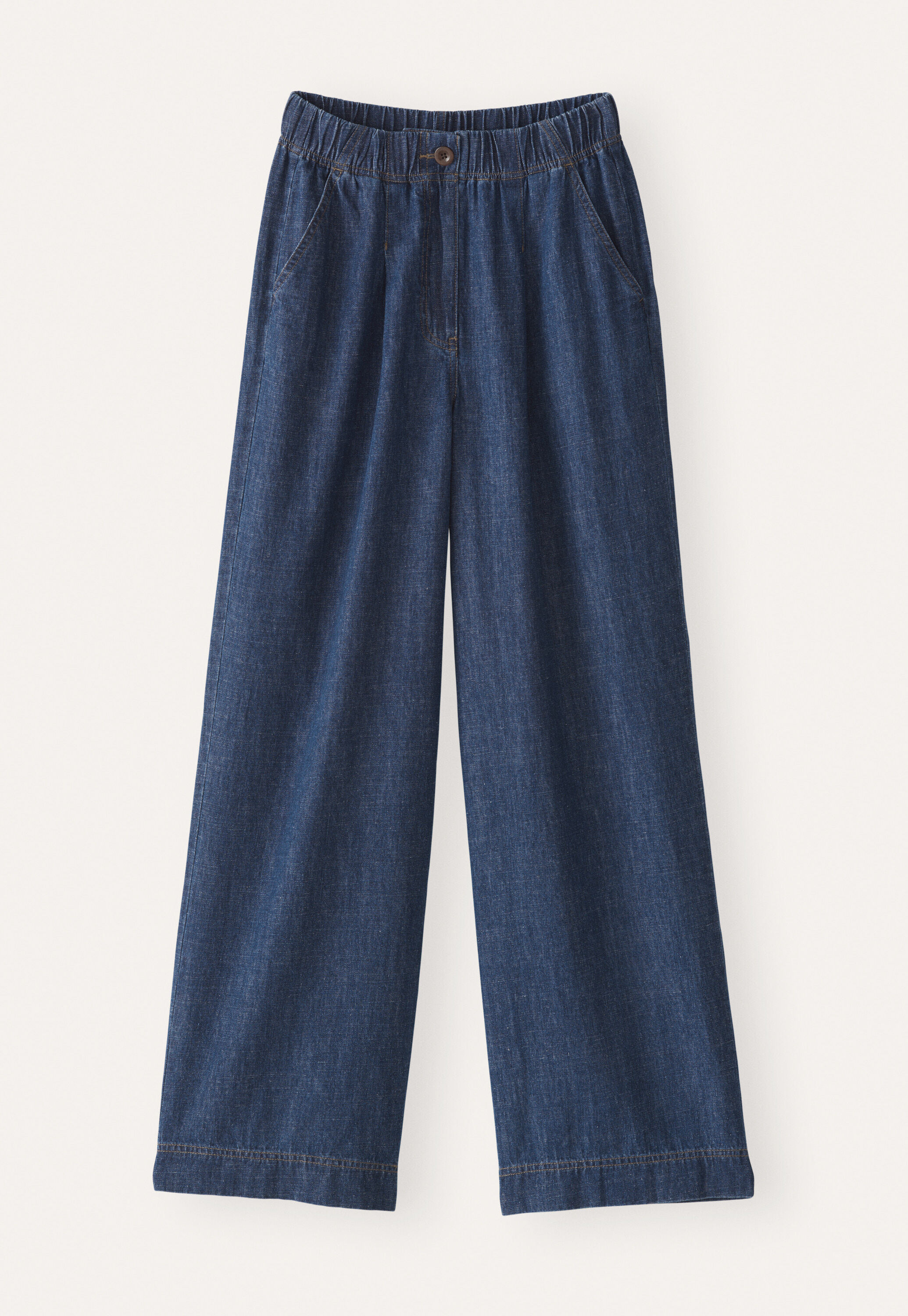 Indigo-dyed wide trousers, Dark denim, large