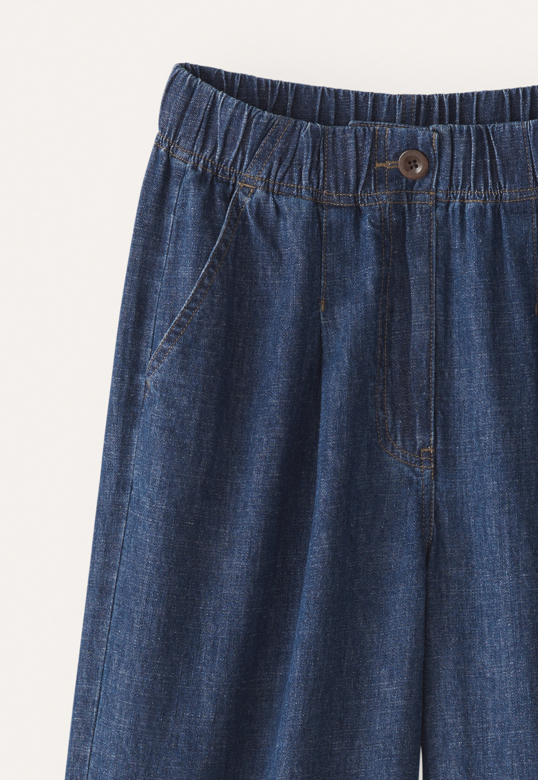 Indigo-dyed wide trousers, Dark denim, large