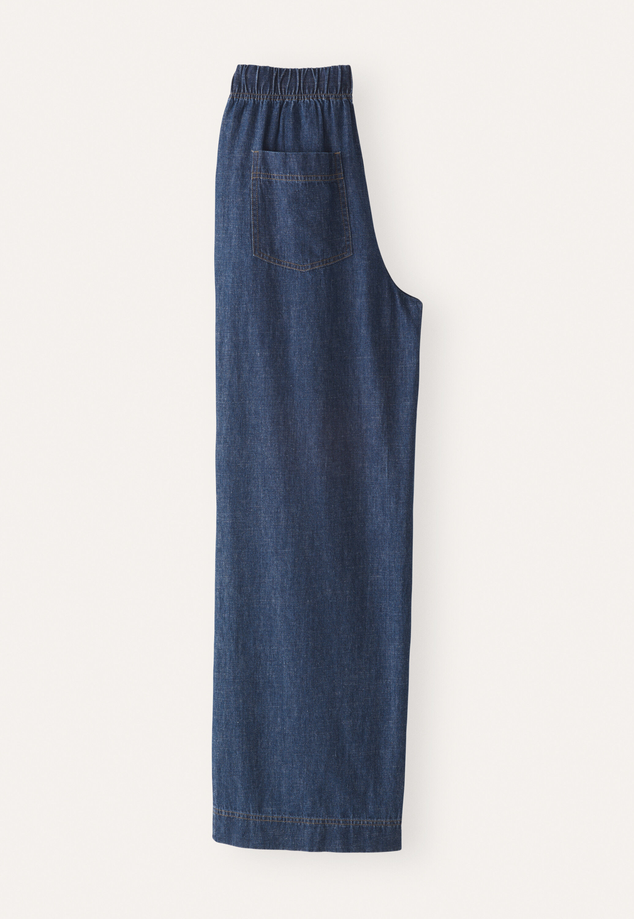 Indigo-dyed wide trousers, Dark denim, large