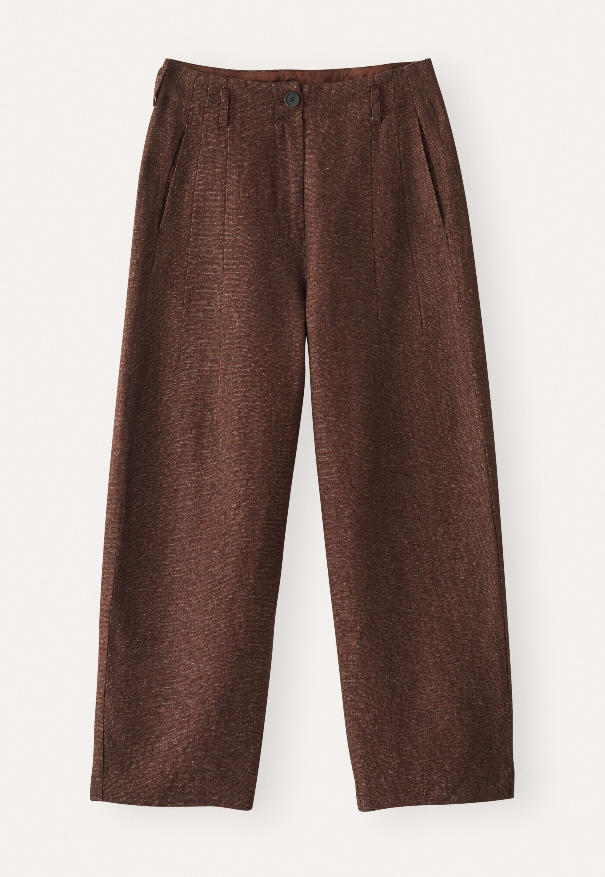 Barrel-leg trousers, Blush brown, large