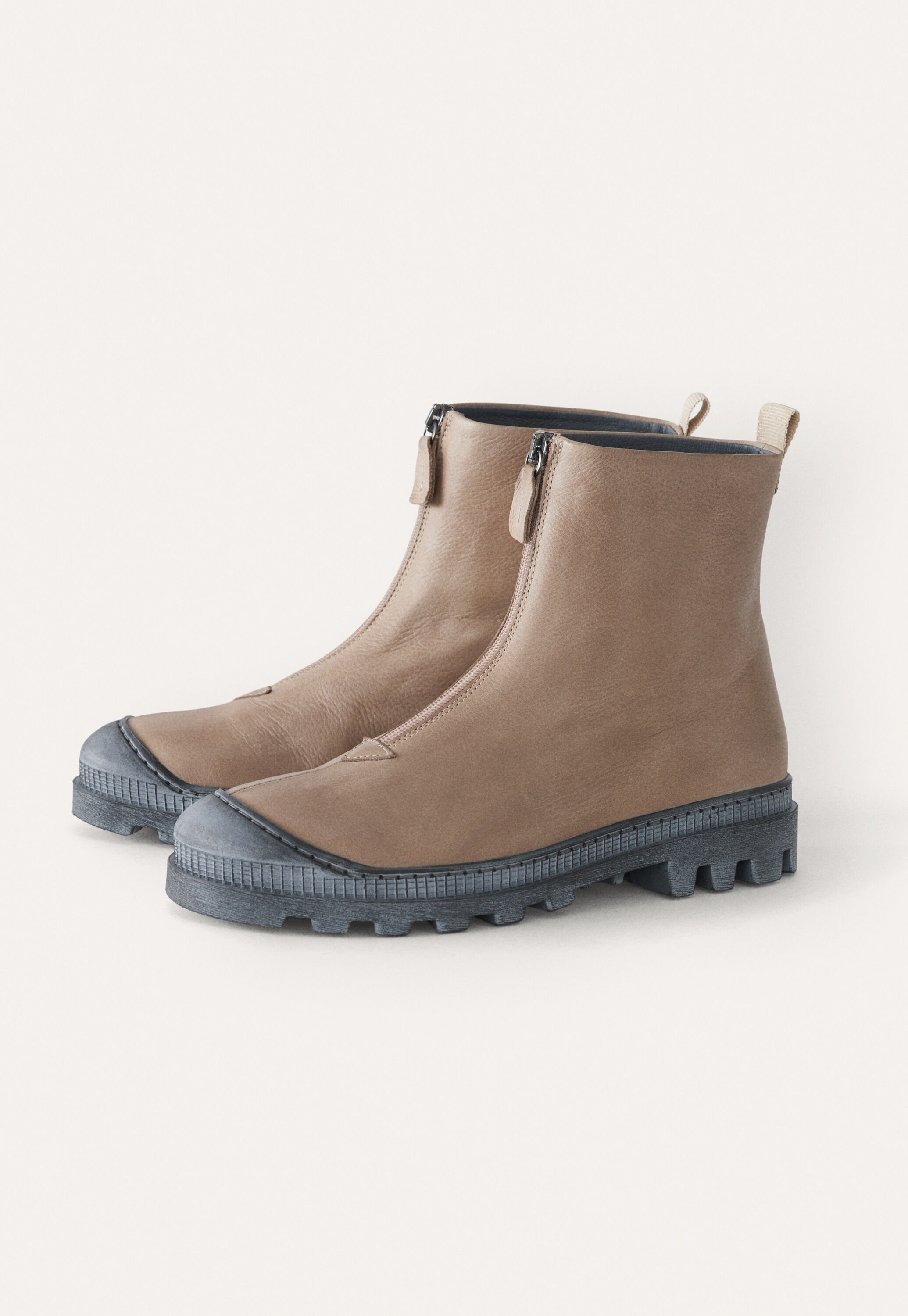 Zip-front boots