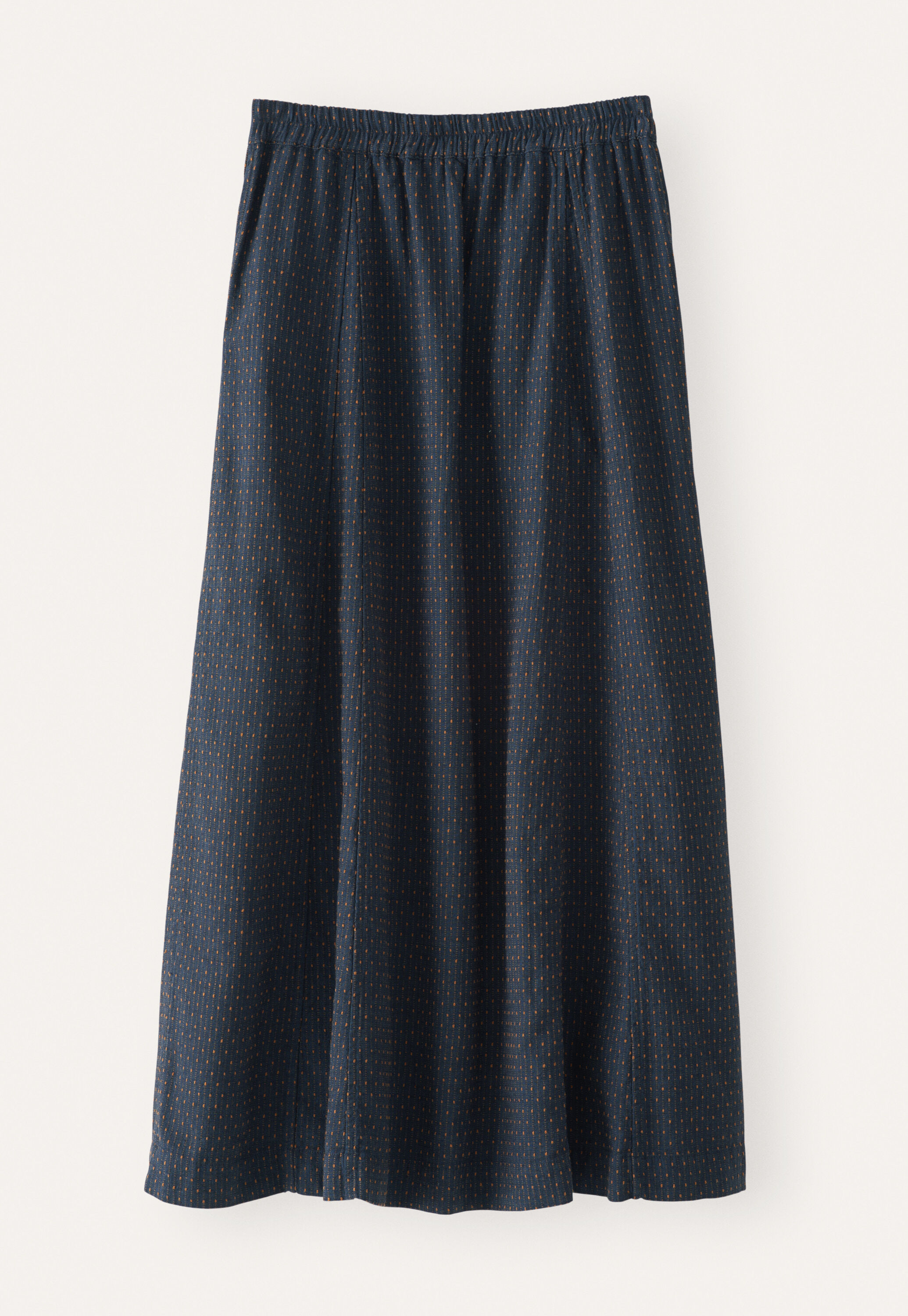 Long godet skirt, Petrol rust, large