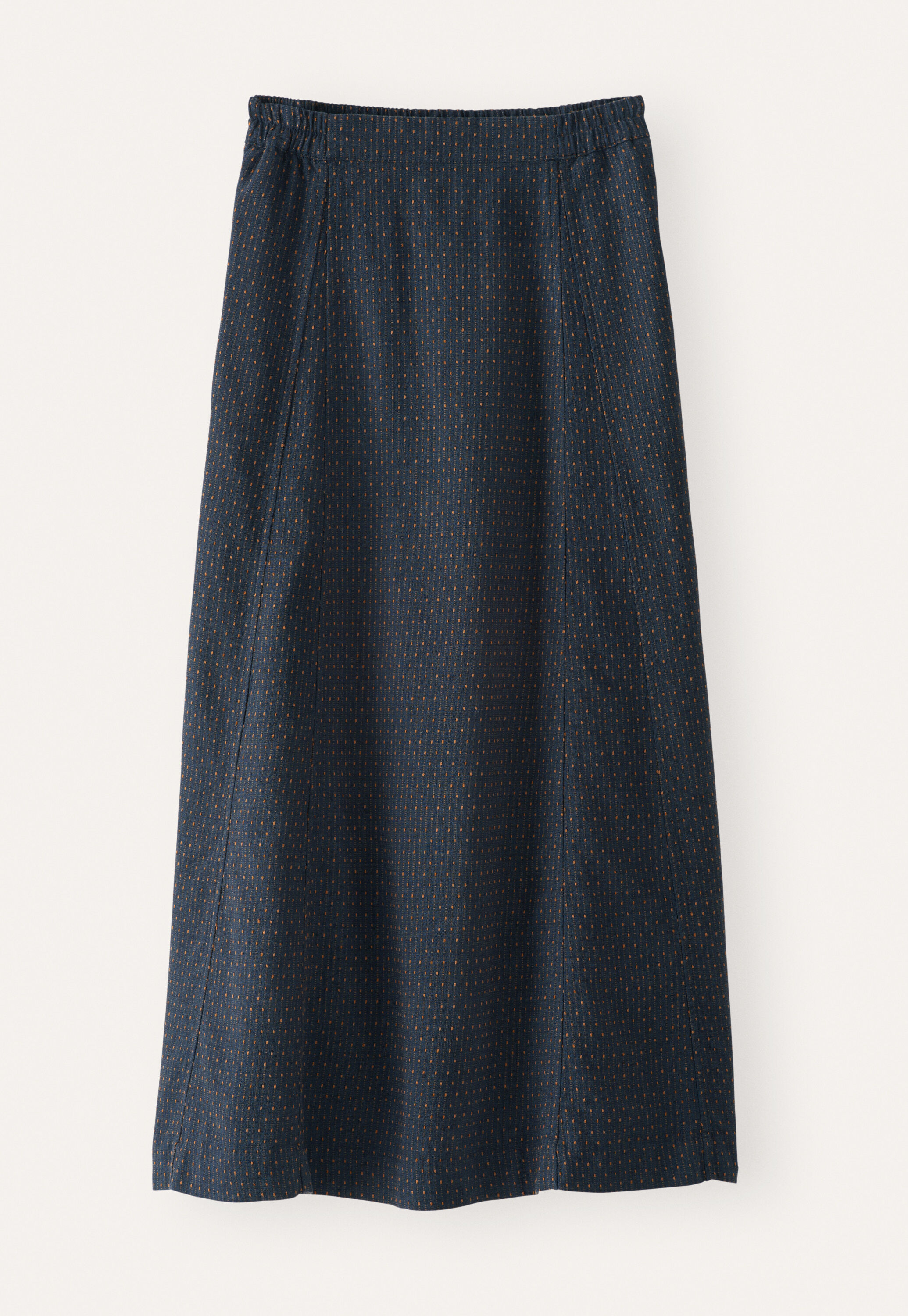 Long godet skirt, Petrol rust, large