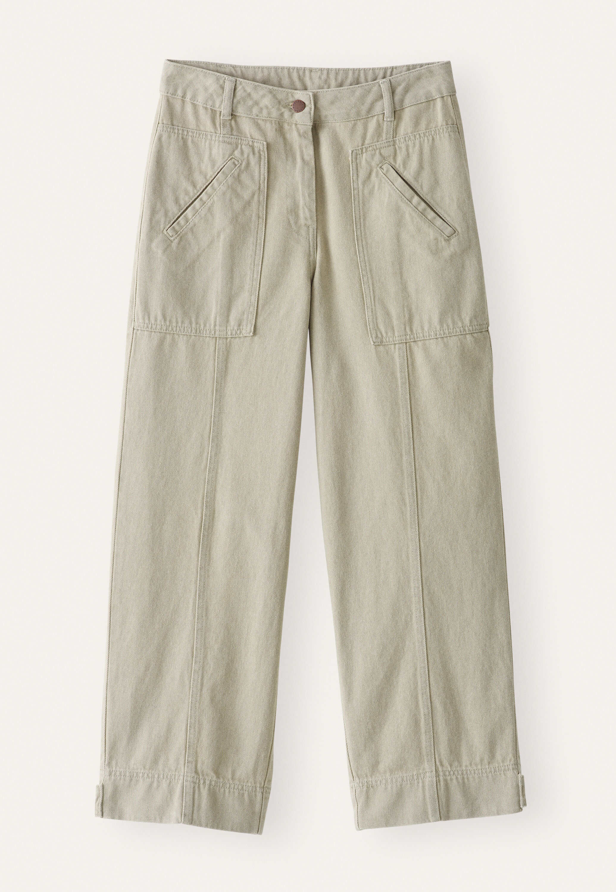 Cropped seam-detail trousers